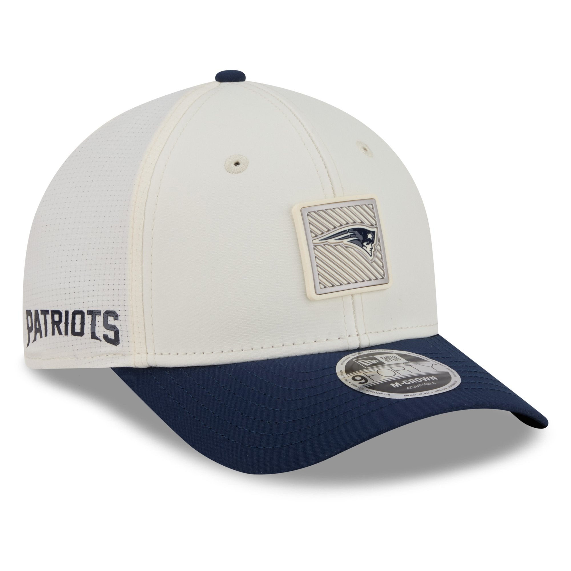 Men's New Era  Cream/Navy New England Patriots 2026 NFL Training Camp 9FORTY Adjustable Hat