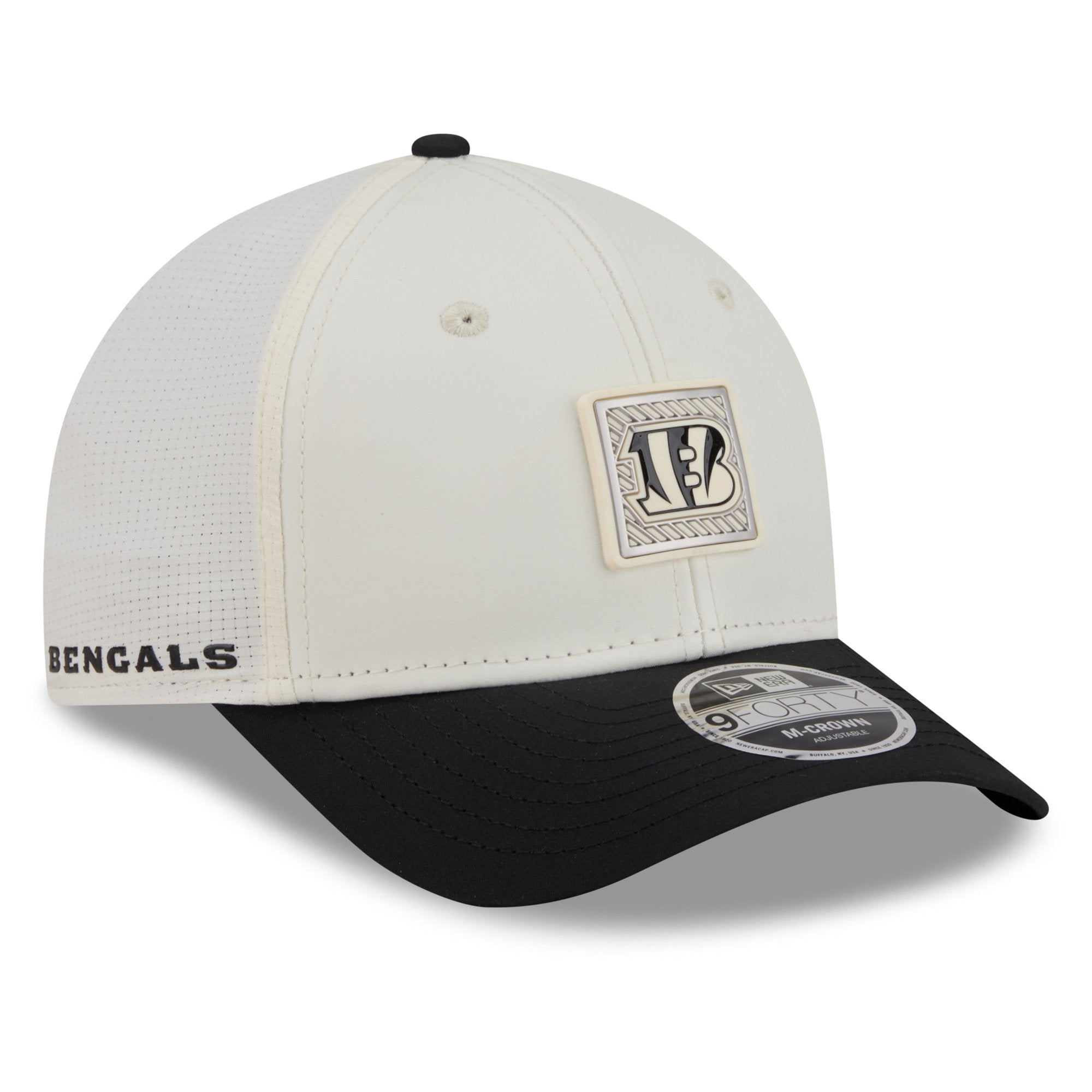 Men's New Era  Cream/Black Cincinnati Bengals 2026 NFL Training Camp 9FORTY Adjustable Hat