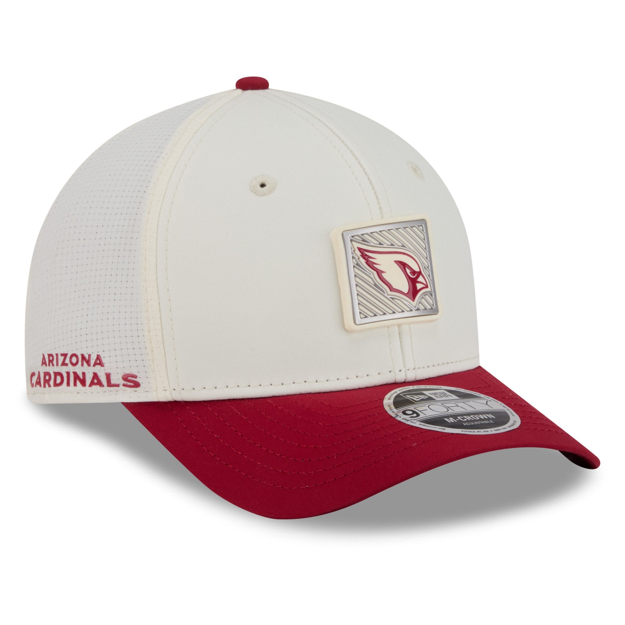 Men's New Era  Cream/Cardinal Arizona Cardinals 2026 NFL Training Camp 9FORTY Adjustable Hat