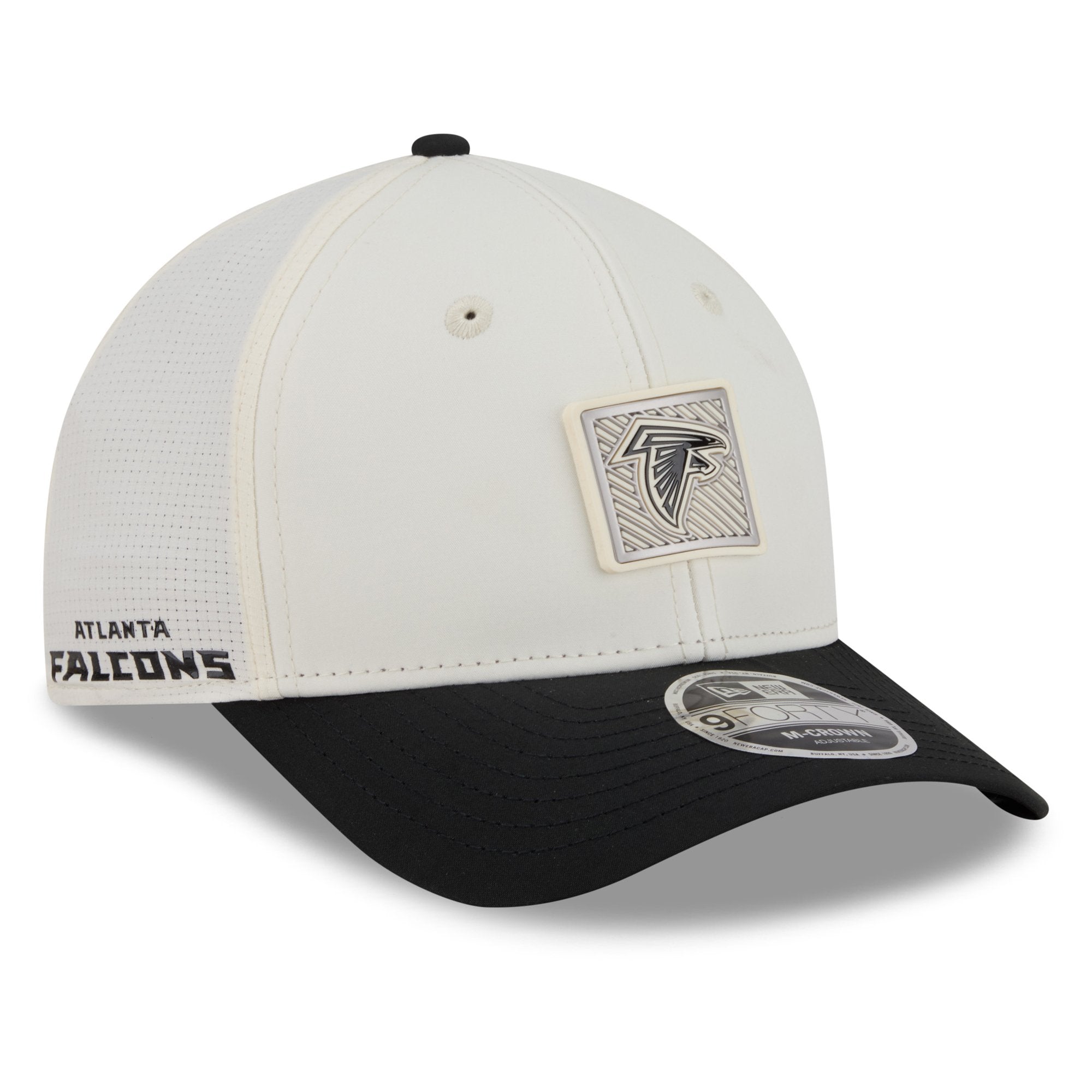 Men's New Era  Cream/Black Atlanta Falcons 2026 NFL Training Camp 9FORTY Adjustable Hat