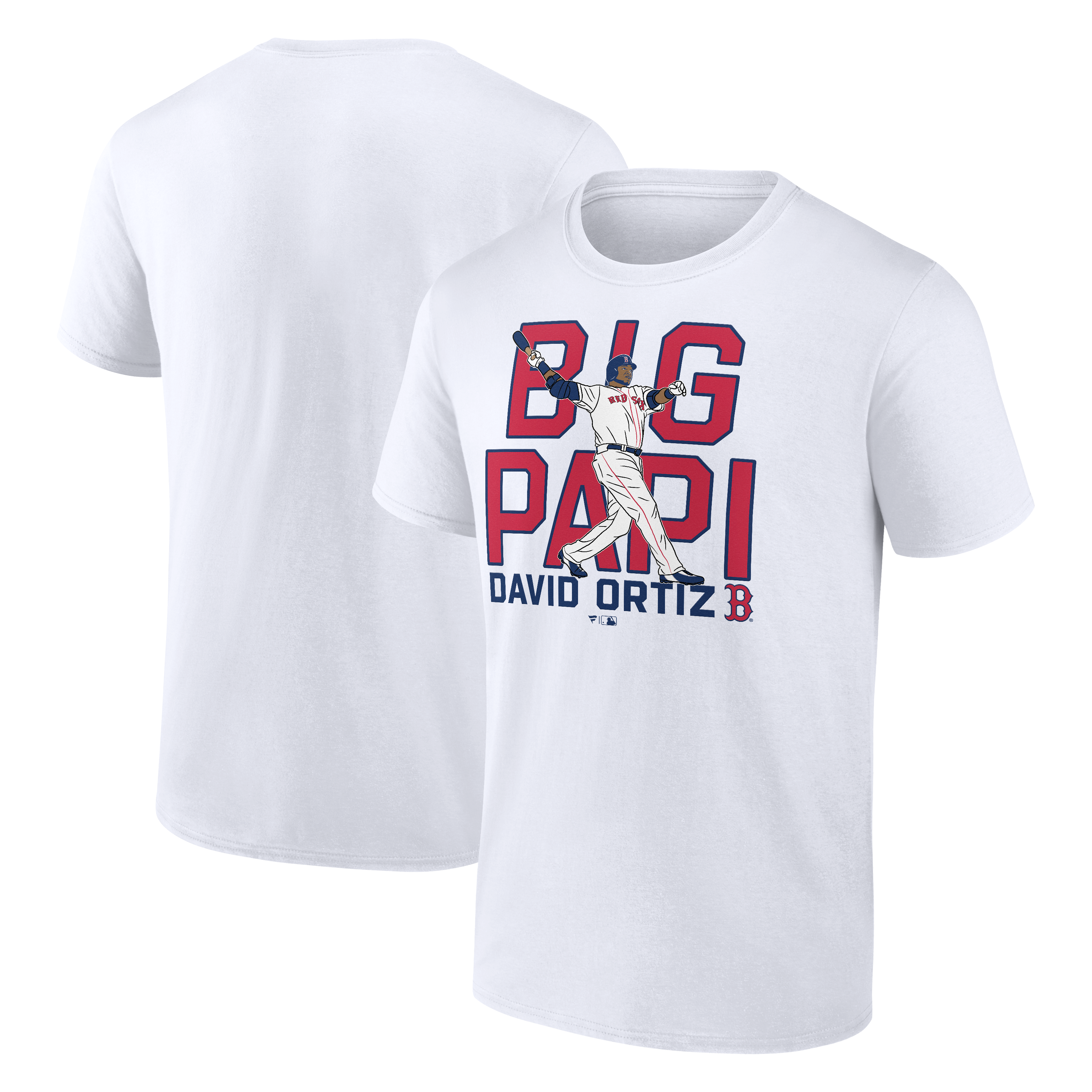 Men's David Ortiz White Boston Red Sox Cooperstown Player T-Shirt