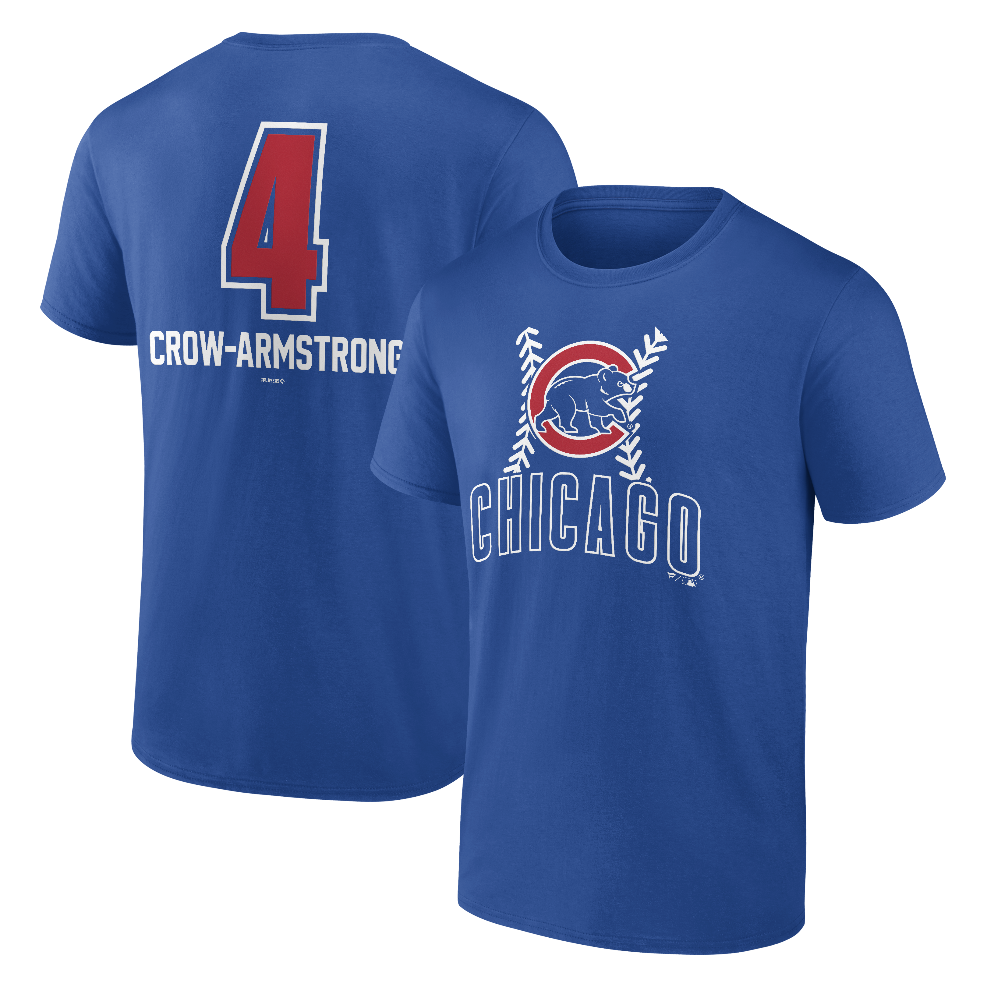 Men's Pete Crow-Armstrong Royal Chicago Cubs Fastball Player Name & Number T-Shirt