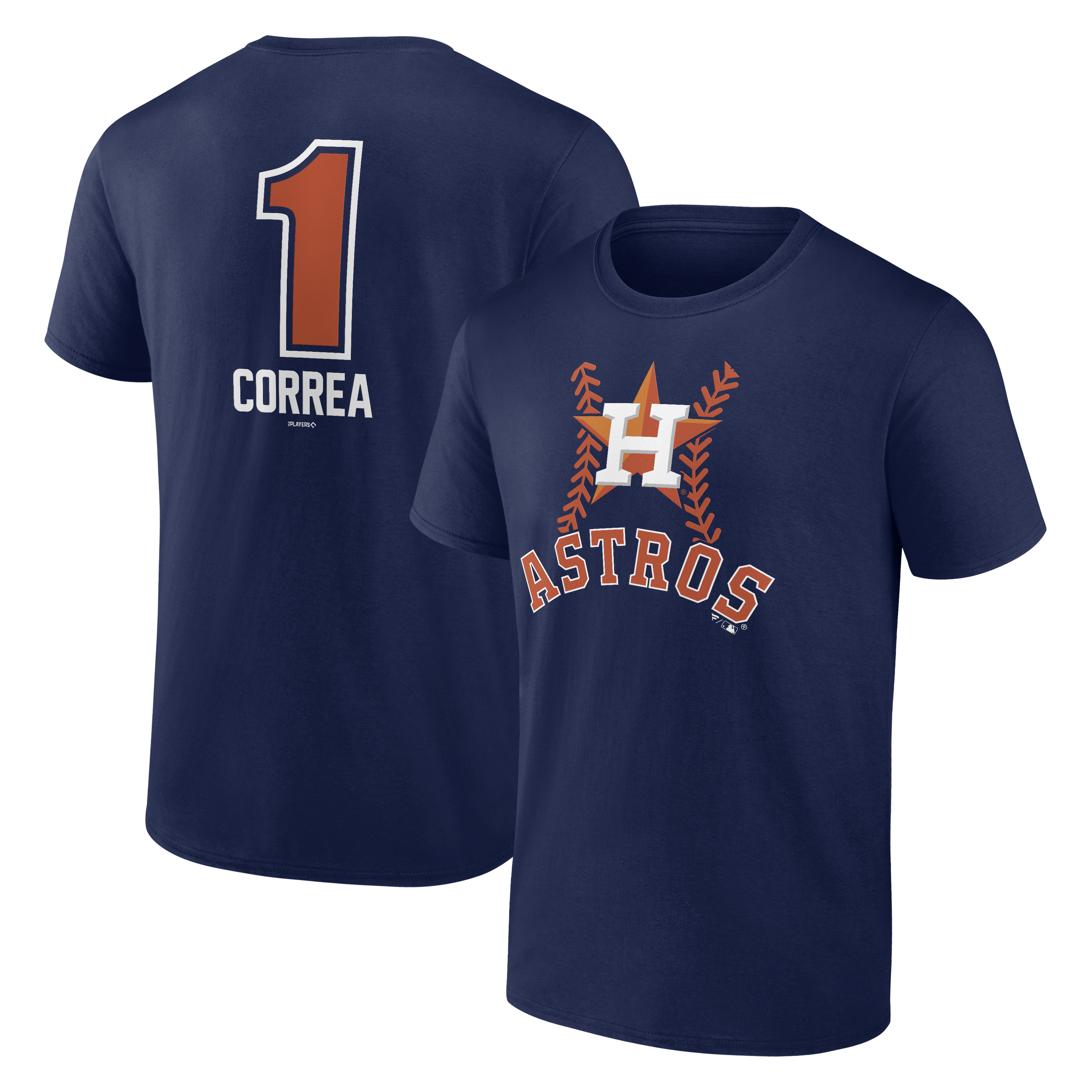 Men's Carlos Correa Navy Houston Astros Fastball Player Name & Number T-Shirt