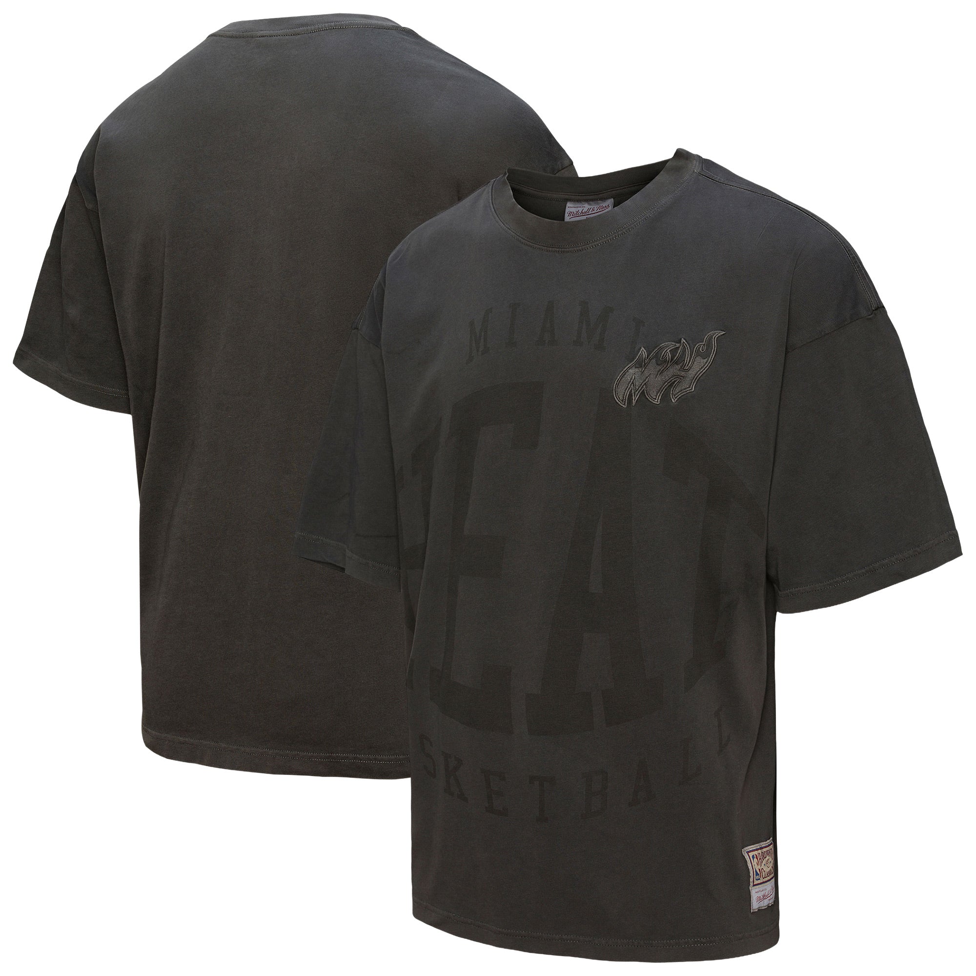 Men's Mitchell & Ness  Black Miami Heat Downtown Collection Premium T-Shirt