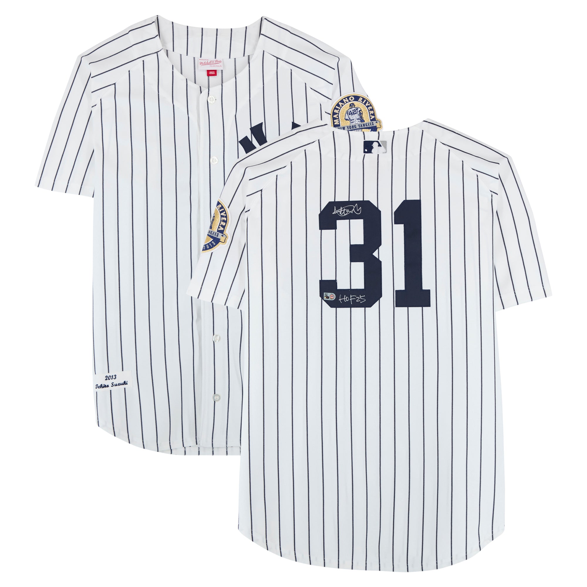 Ichiro Suzuki New York Yankees Autographed White Mitchell & Ness Authentic Jersey with "HOF 2025" Inscription