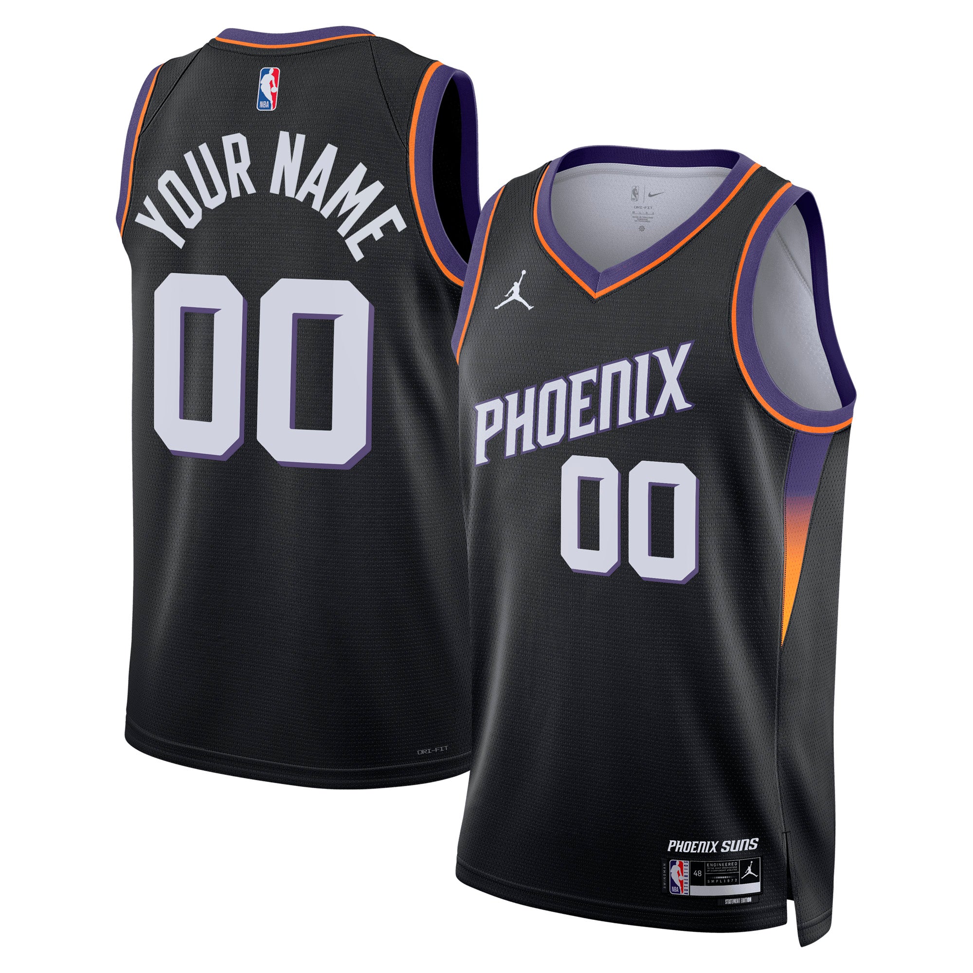 Unisex Jordan Brand Black Phoenix Suns Swingman Custom Jersey - Statement Edition