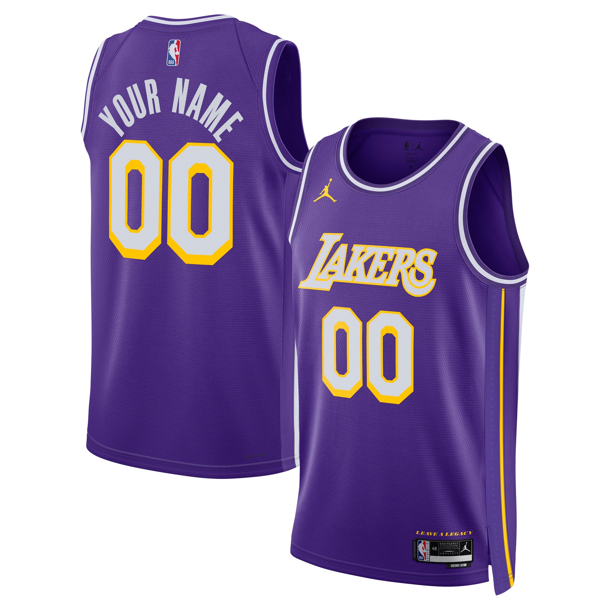 Unisex Jordan Brand Purple Los Angeles Lakers Swingman Custom Jersey - Statement Edition