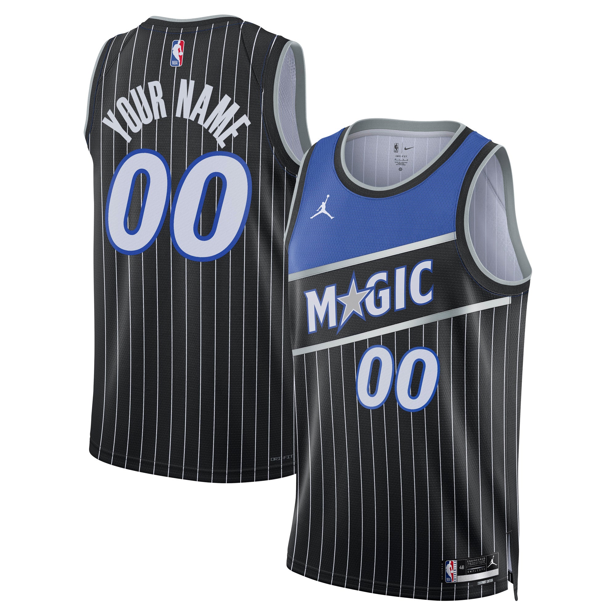 Unisex Jordan Brand Black Orlando Magic Swingman Custom Jersey - Statement Edition