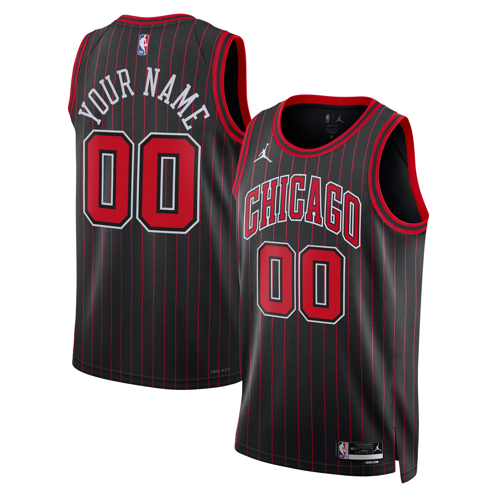 Unisex Jordan Brand Black Chicago Bulls Swingman Custom Jersey - Statement Edition