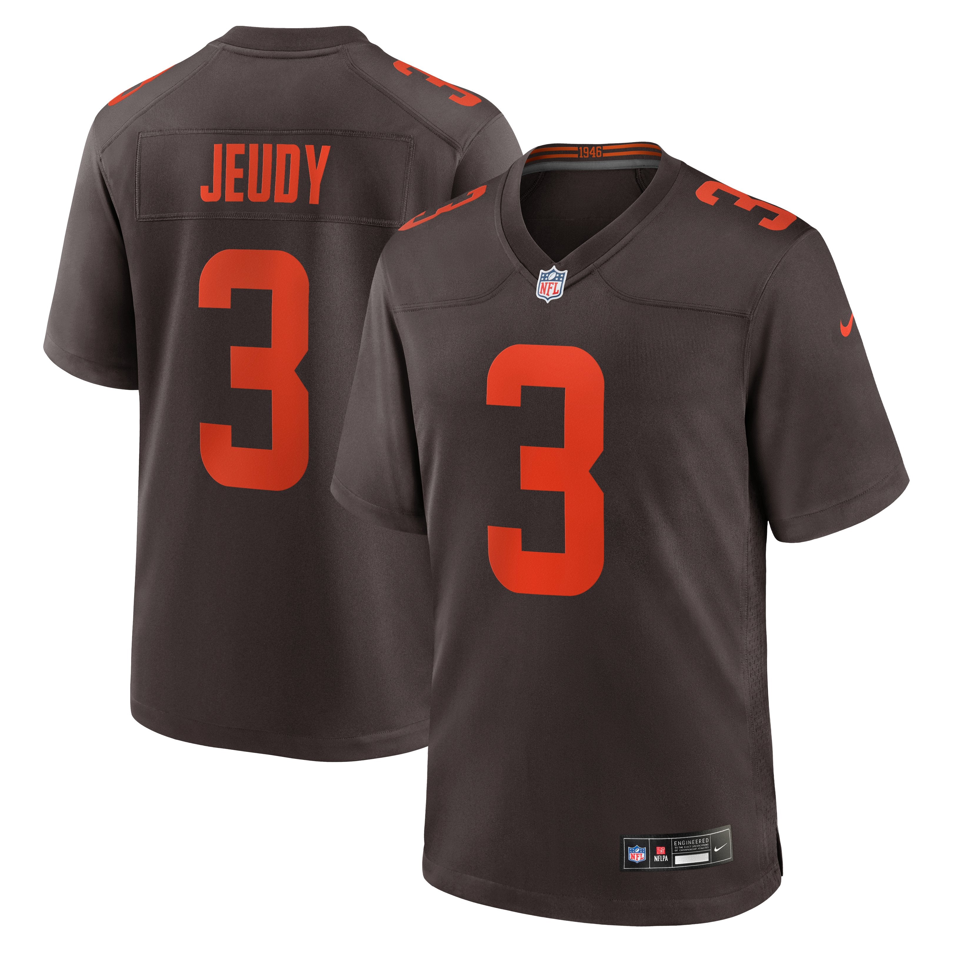 Men's Nike Jerry Jeudy Brown Cleveland Browns Alpha Dawg Game Jersey