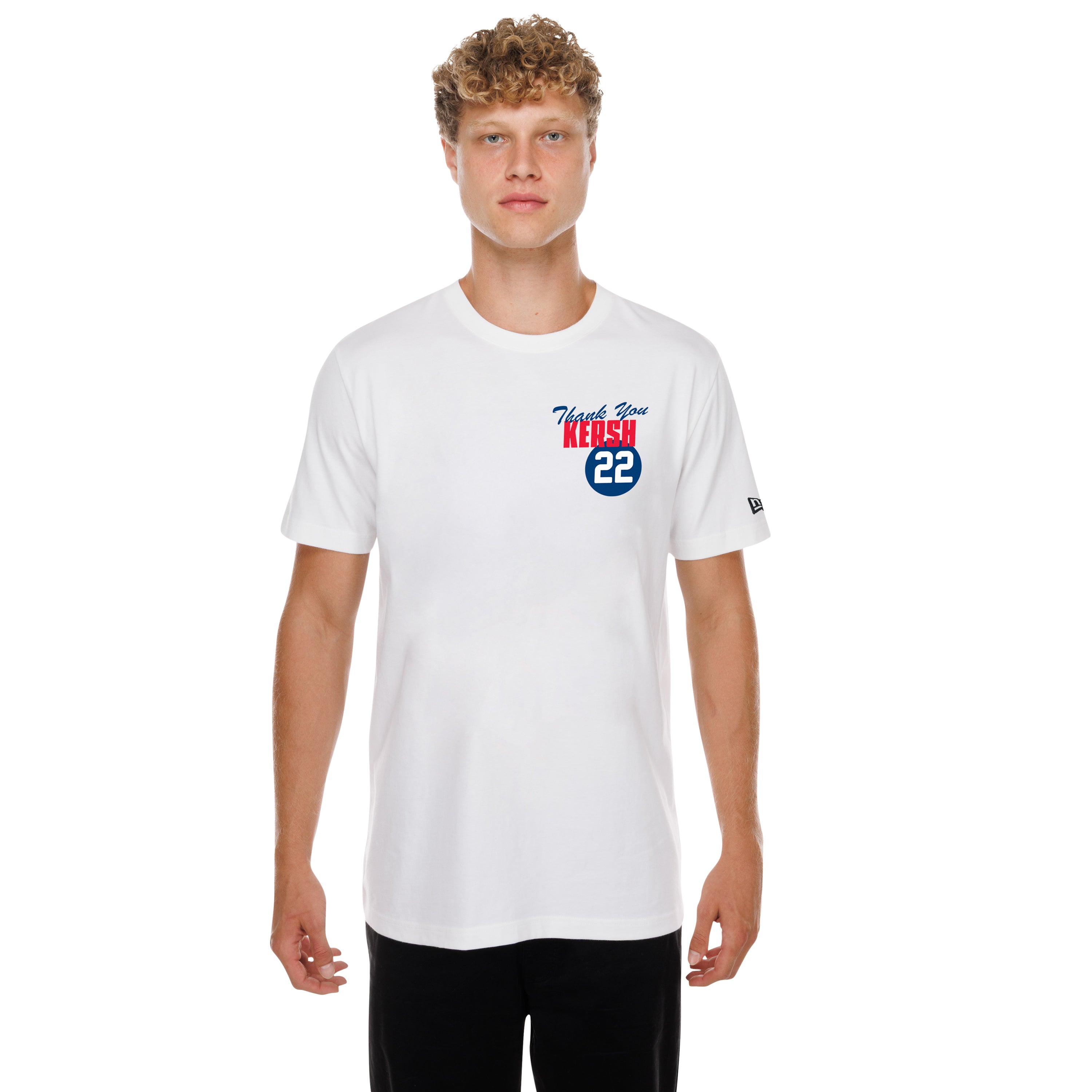Men's New Era Clayton Kershaw White Los Angeles Dodgers Thank You Kersh T-Shirt