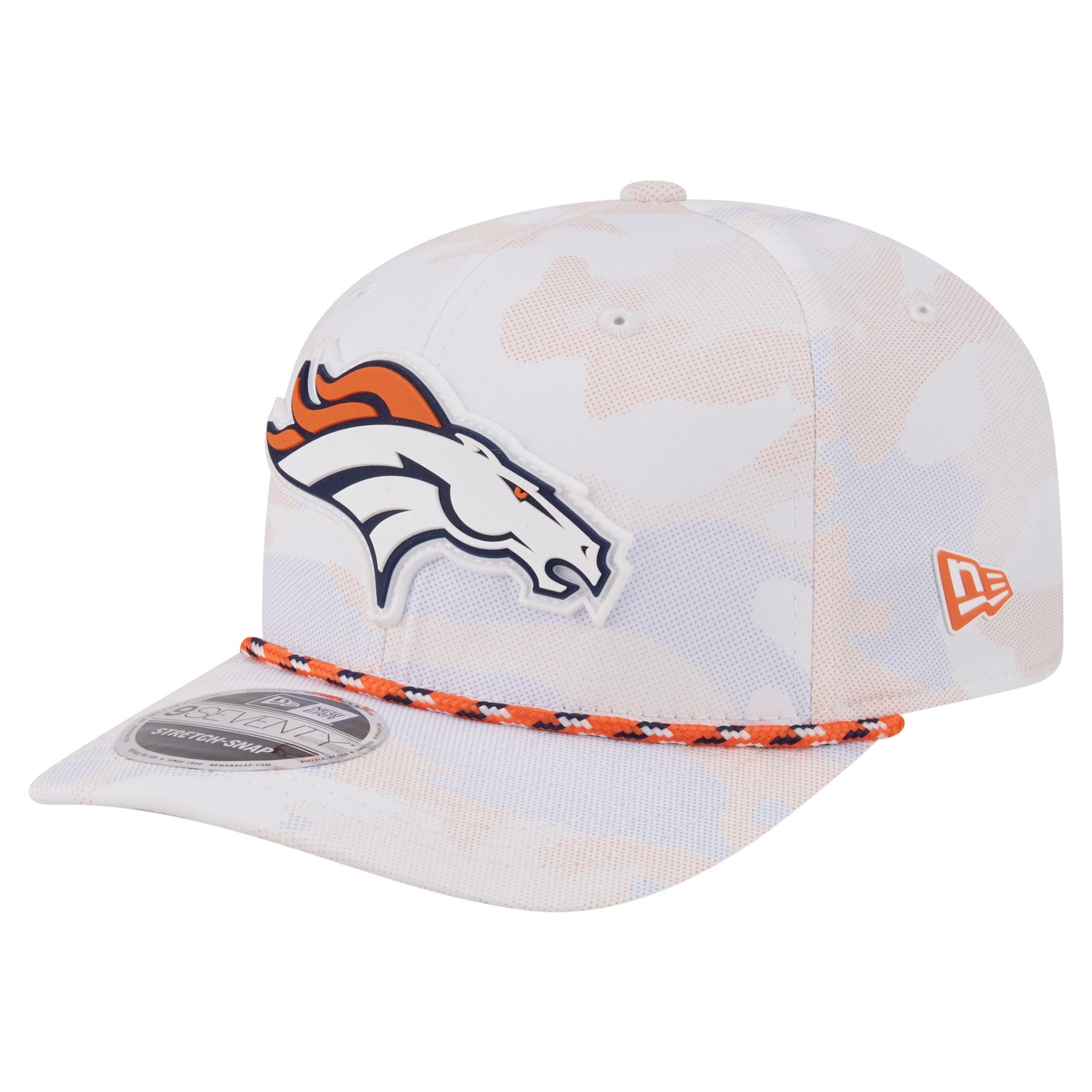 Men's New Era  White Denver Broncos Camo Rope 9SEVENTY Adjustable Hat