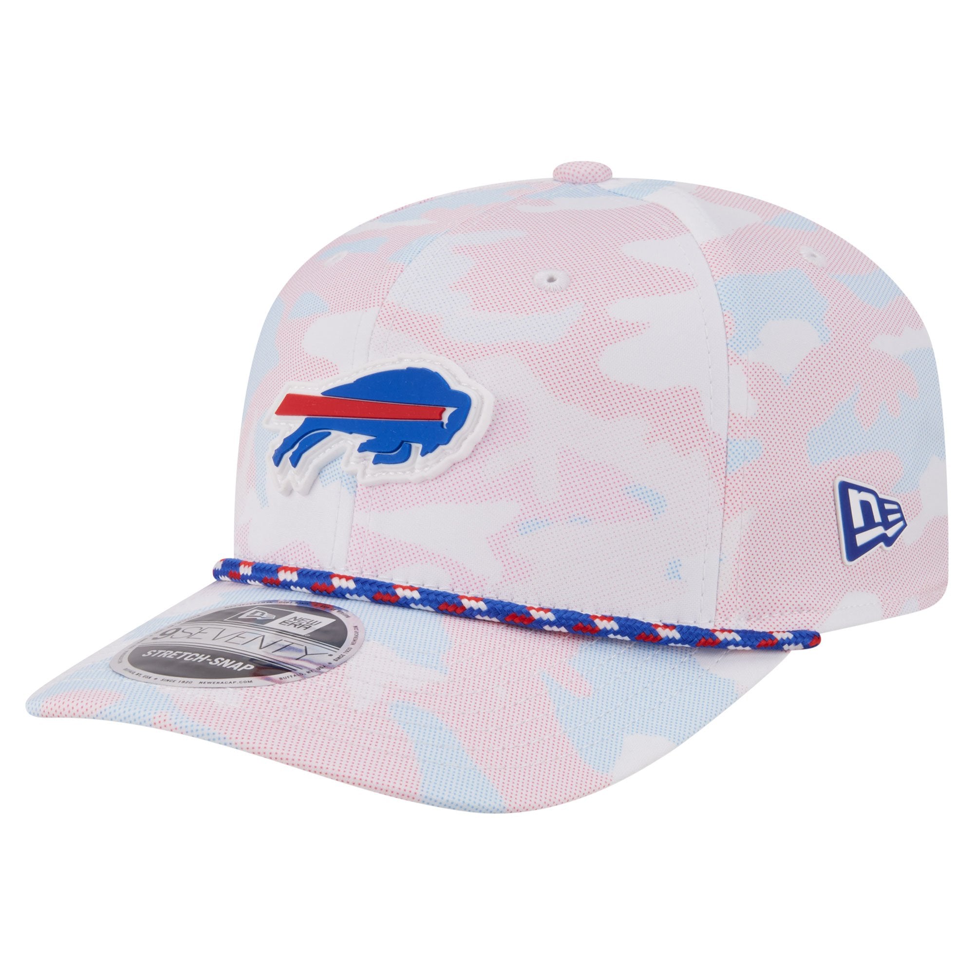 Men's New Era  White Buffalo Bills Camo Rope 9SEVENTY Adjustable Hat