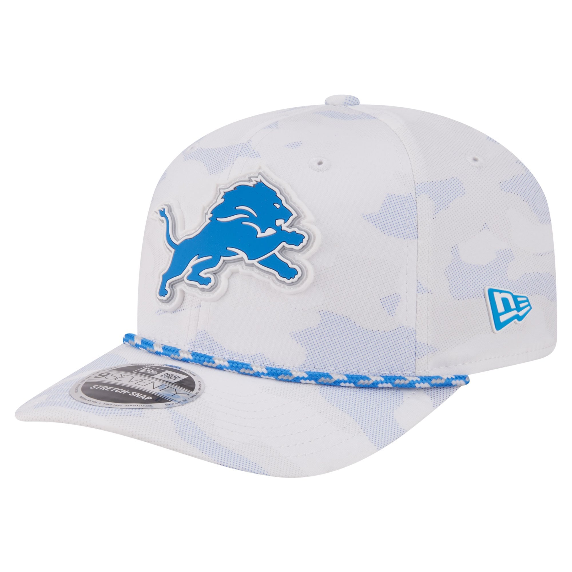 Men's New Era  White Detroit Lions Camo Rope 9SEVENTY Adjustable Hat