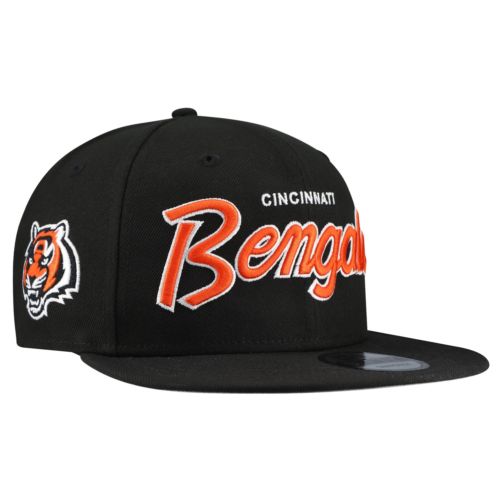 Men's New Era Black Cincinnati Bengals Main Script 9FIFTY Snapback Hat