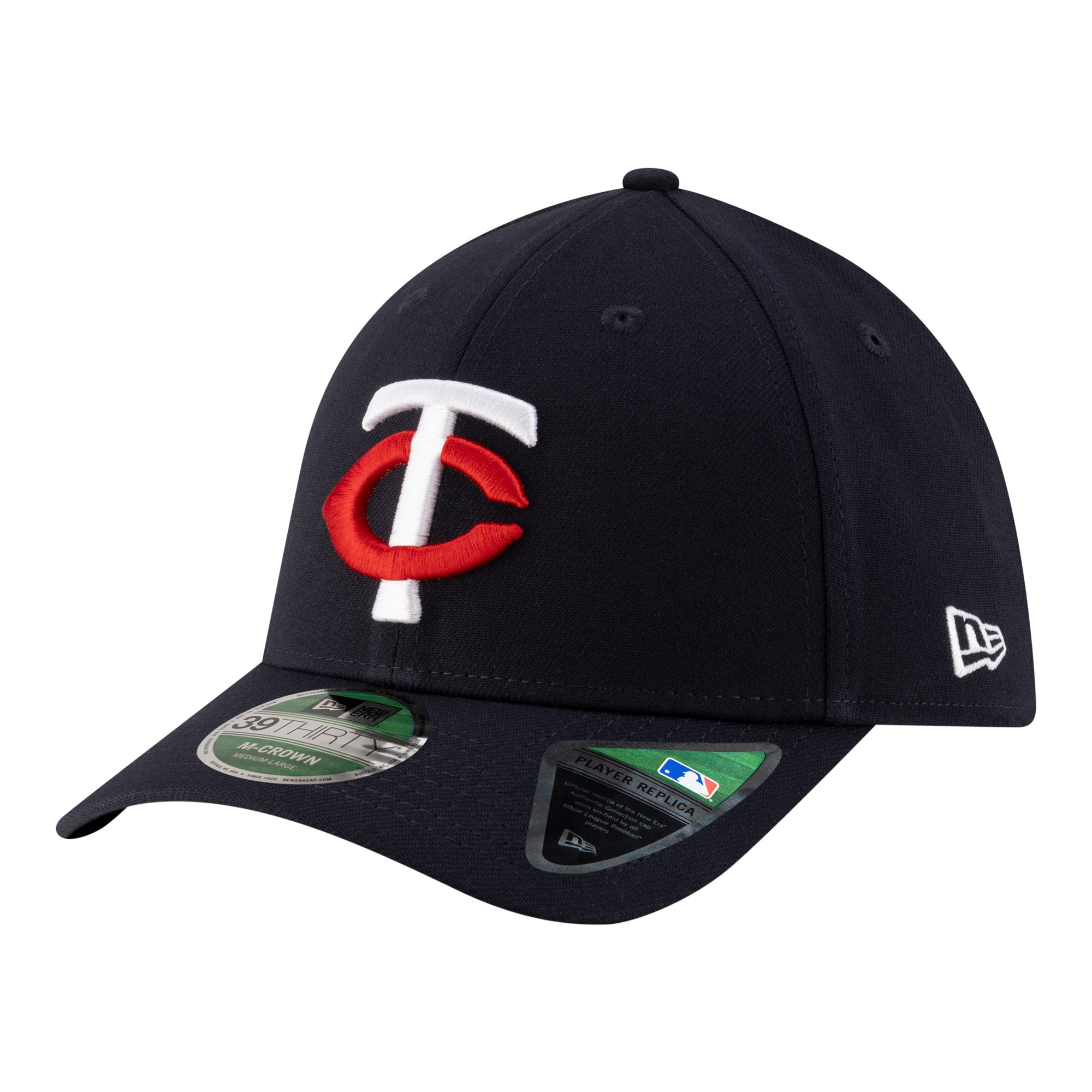 Men's New Era  Navy Minnesota Twins Player Replica 39THIRTY M-Crown Flex Hat
