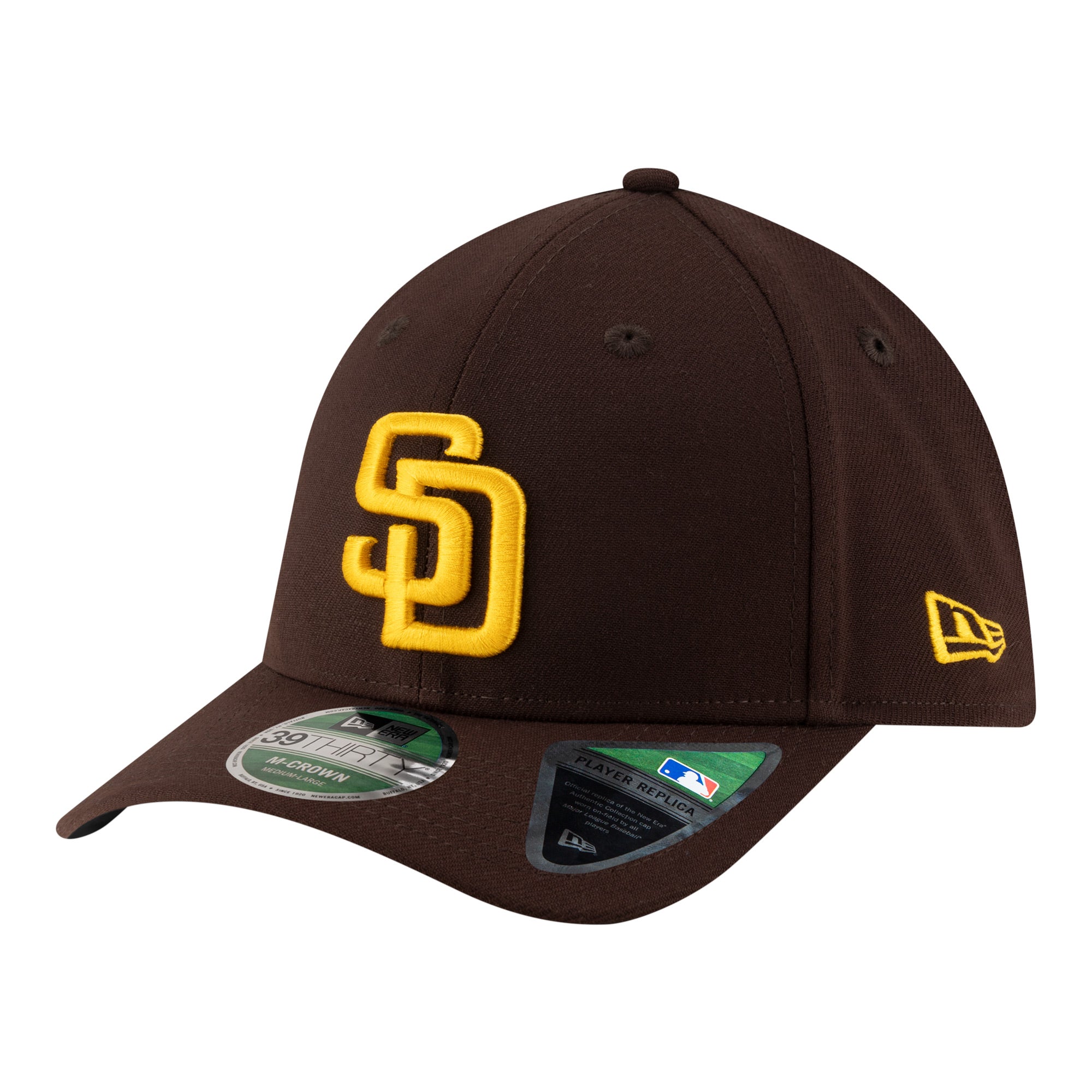Men's New Era  Brown San Diego Padres Player Replica 39THIRTY M-Crown Flex Hat