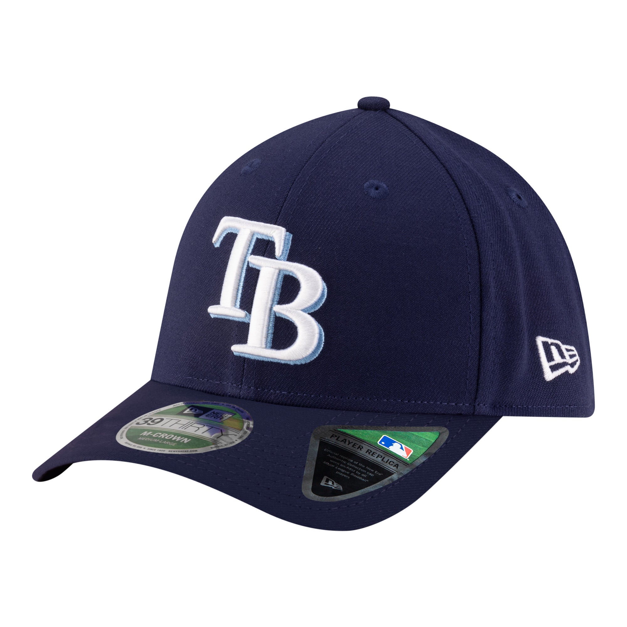 Men's New Era  Navy Tampa Bay Rays Player Replica 39THIRTY M-Crown Flex Hat