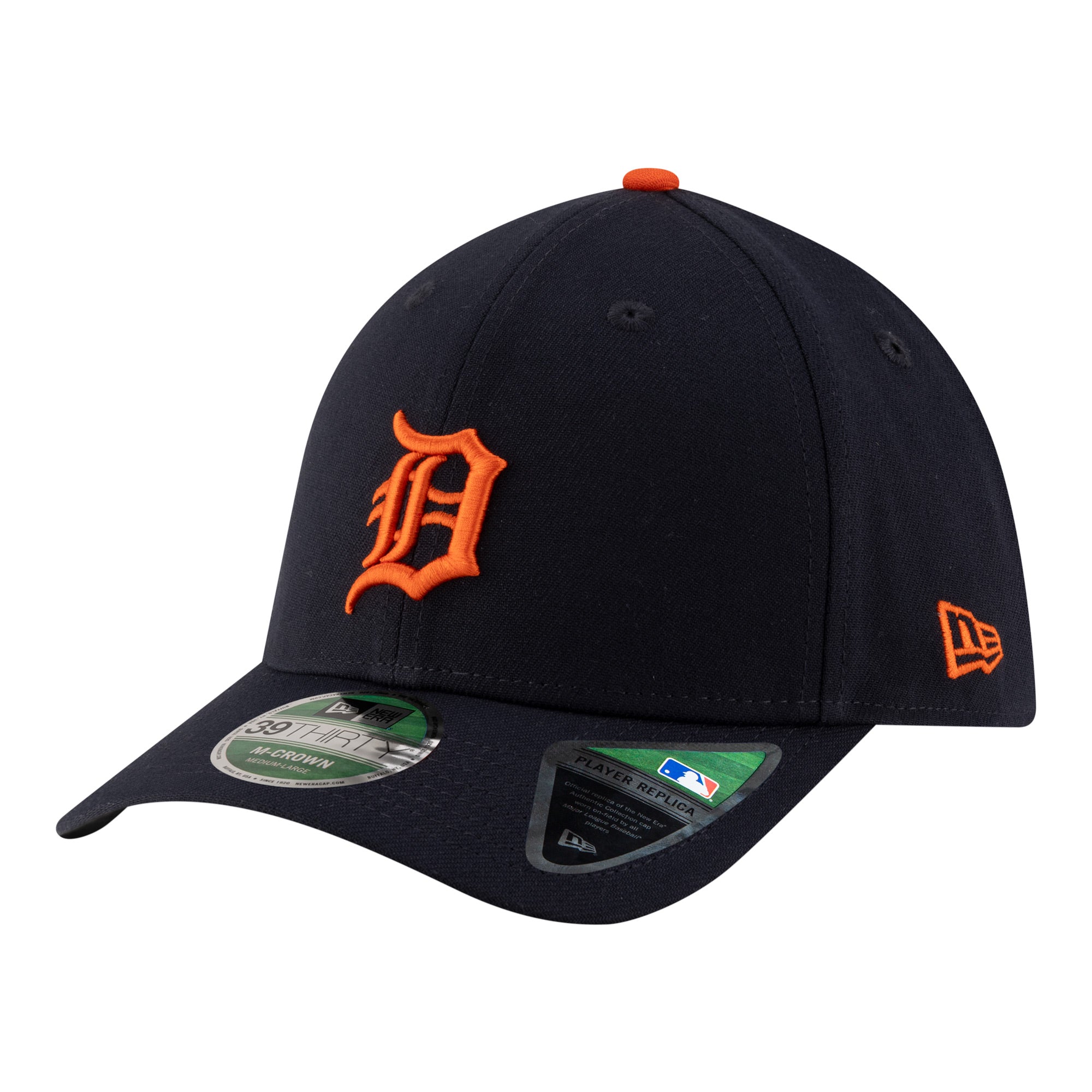 Men's New Era  Navy Detroit Tigers Player Replica 39THIRTY M-Crown Flex Hat