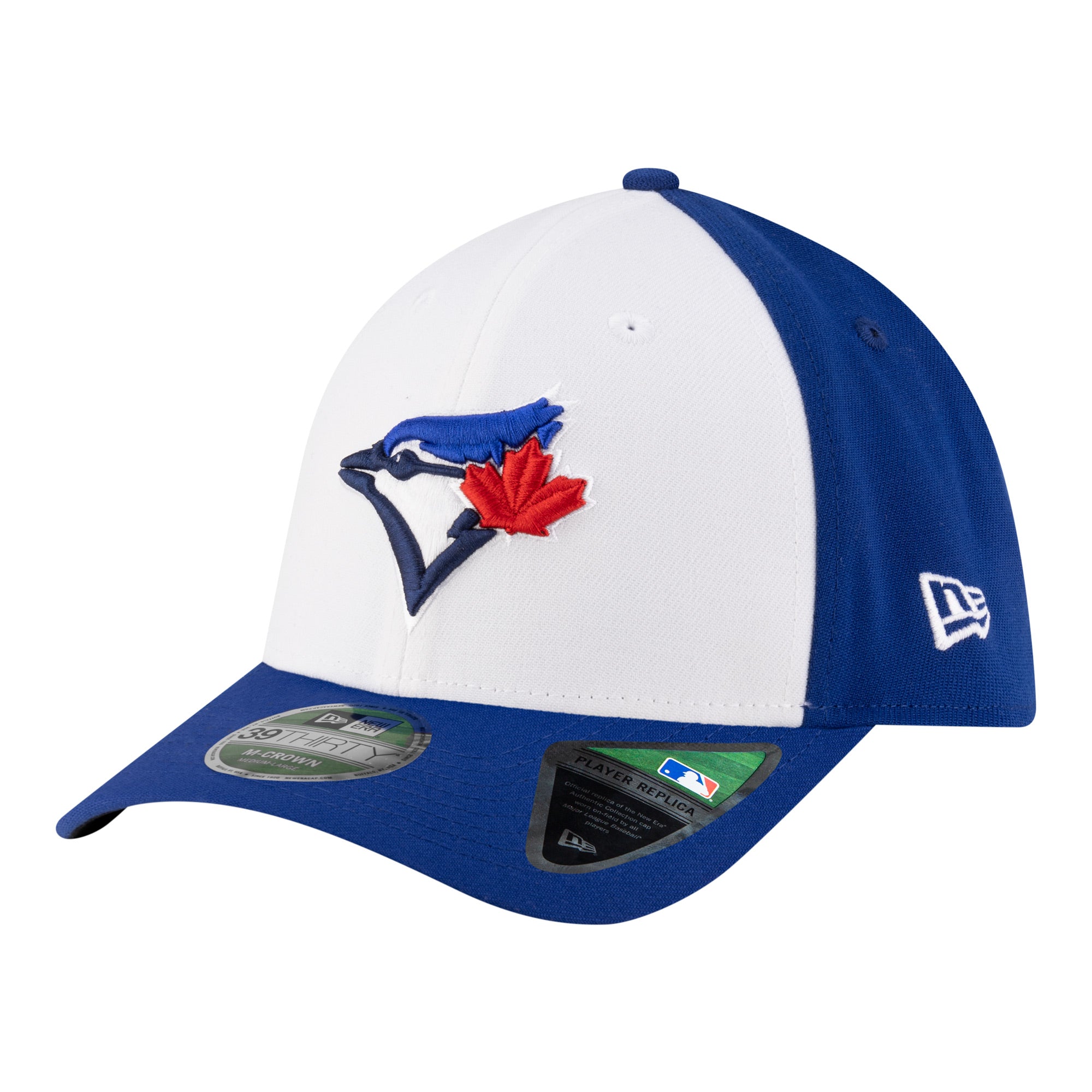 Men's New Era  White/Royal Toronto Blue Jays Player Replica 39THIRTY M-Crown Flex Hat