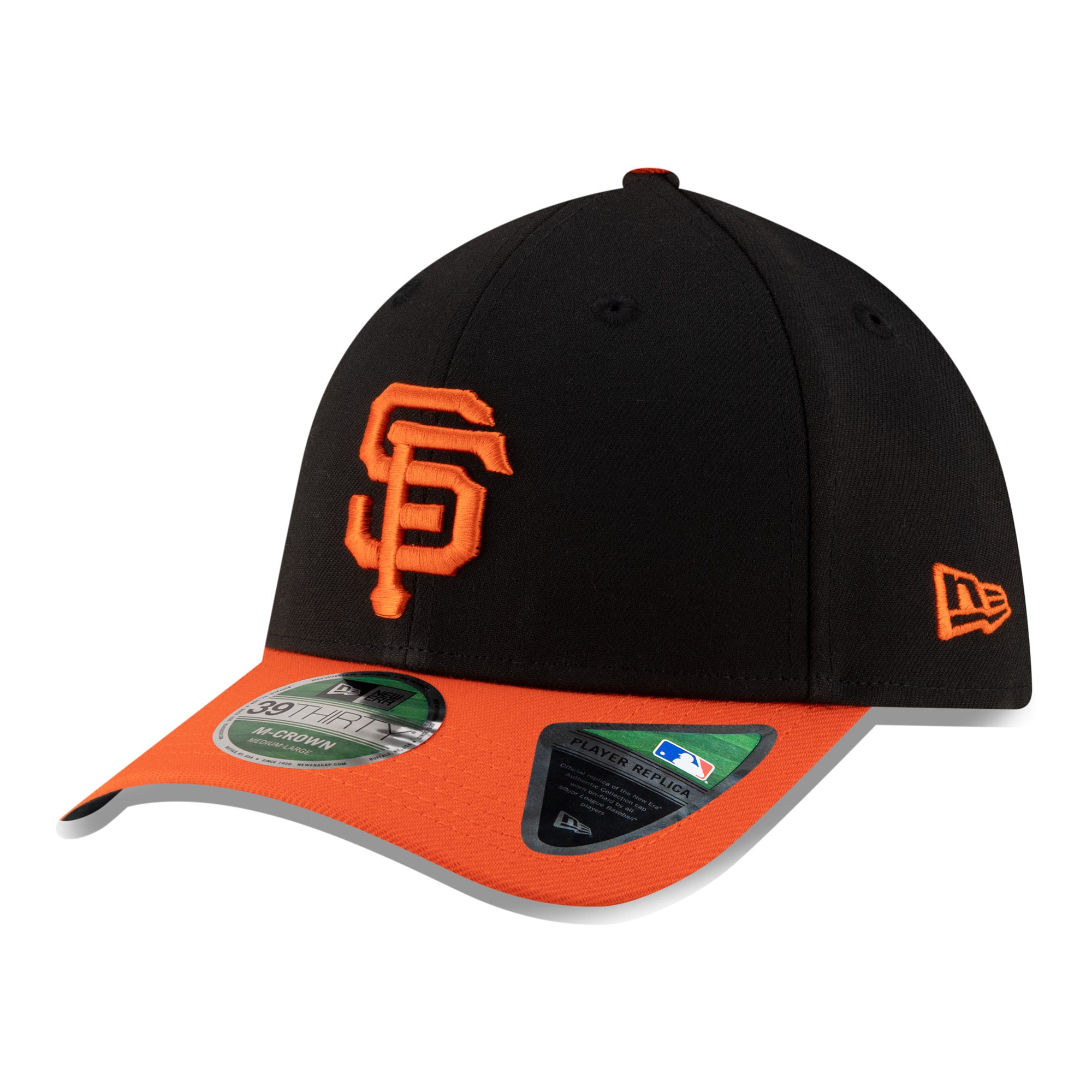 Men's New Era  Black San Francisco Giants Alternate Player Replica 39THIRTY M-Crown Flex Hat