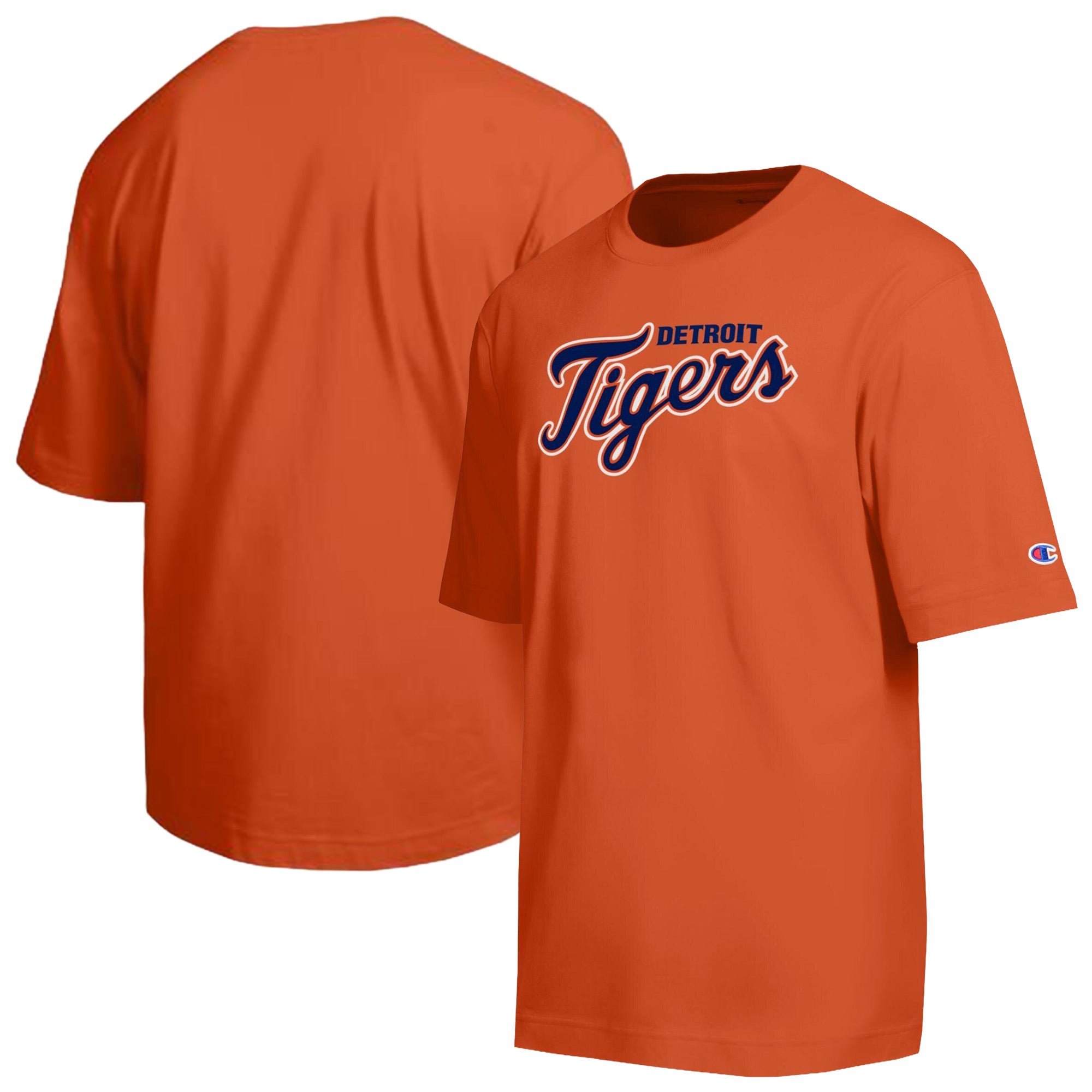 Men's Champion Orange Detroit Tigers All Star Chenille Wordmark T-Shirt
