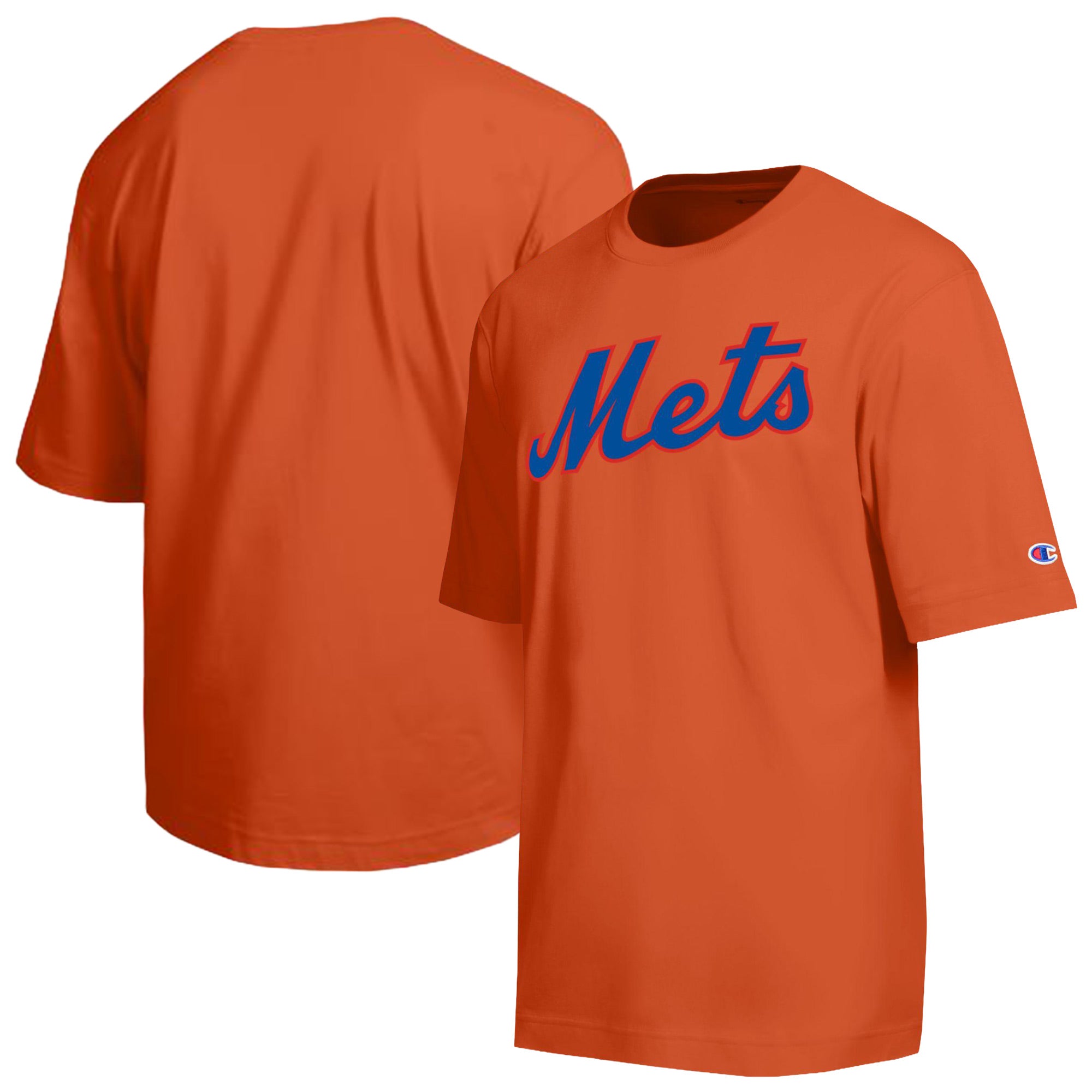 Men's Champion Orange New York Mets All Star Chenille Wordmark T-Shirt