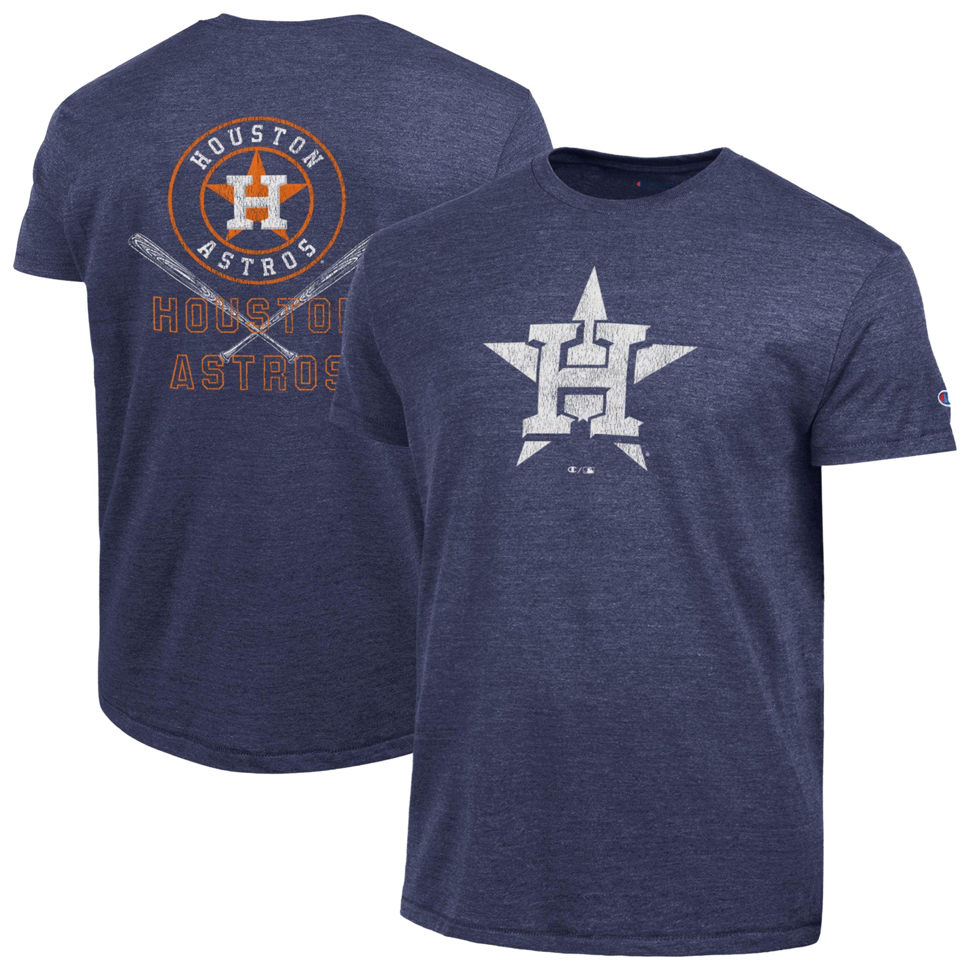Men's Champion Navy Houston Astros Tri-Blend T-Shirt