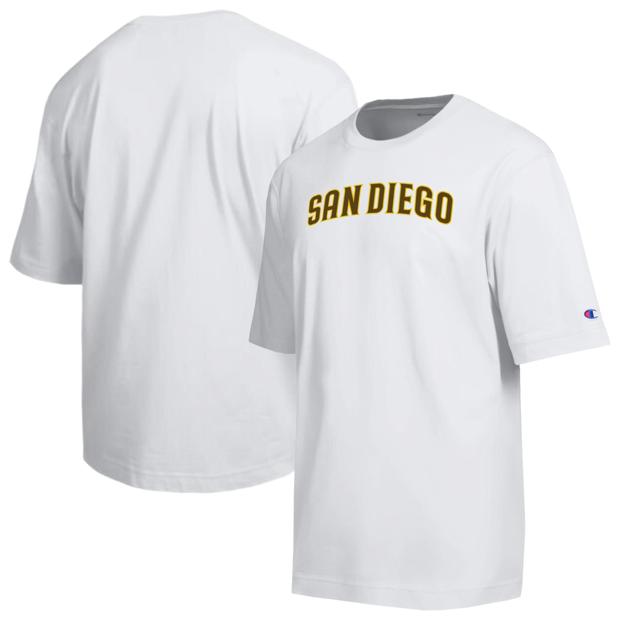 Men's Champion White San Diego Padres All Star Arched Chenille Wordmark T-Shirt