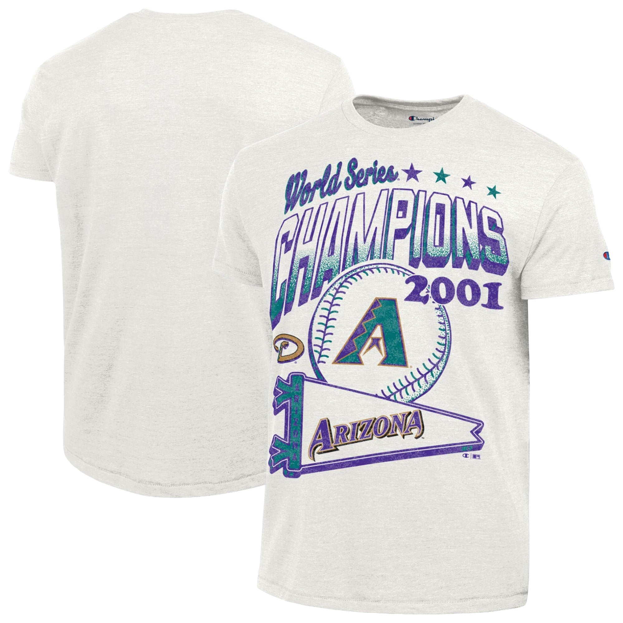 Men's Champion White Arizona Diamondbacks Winning Tradition Cooperstown Tri-Blend T-Shirt