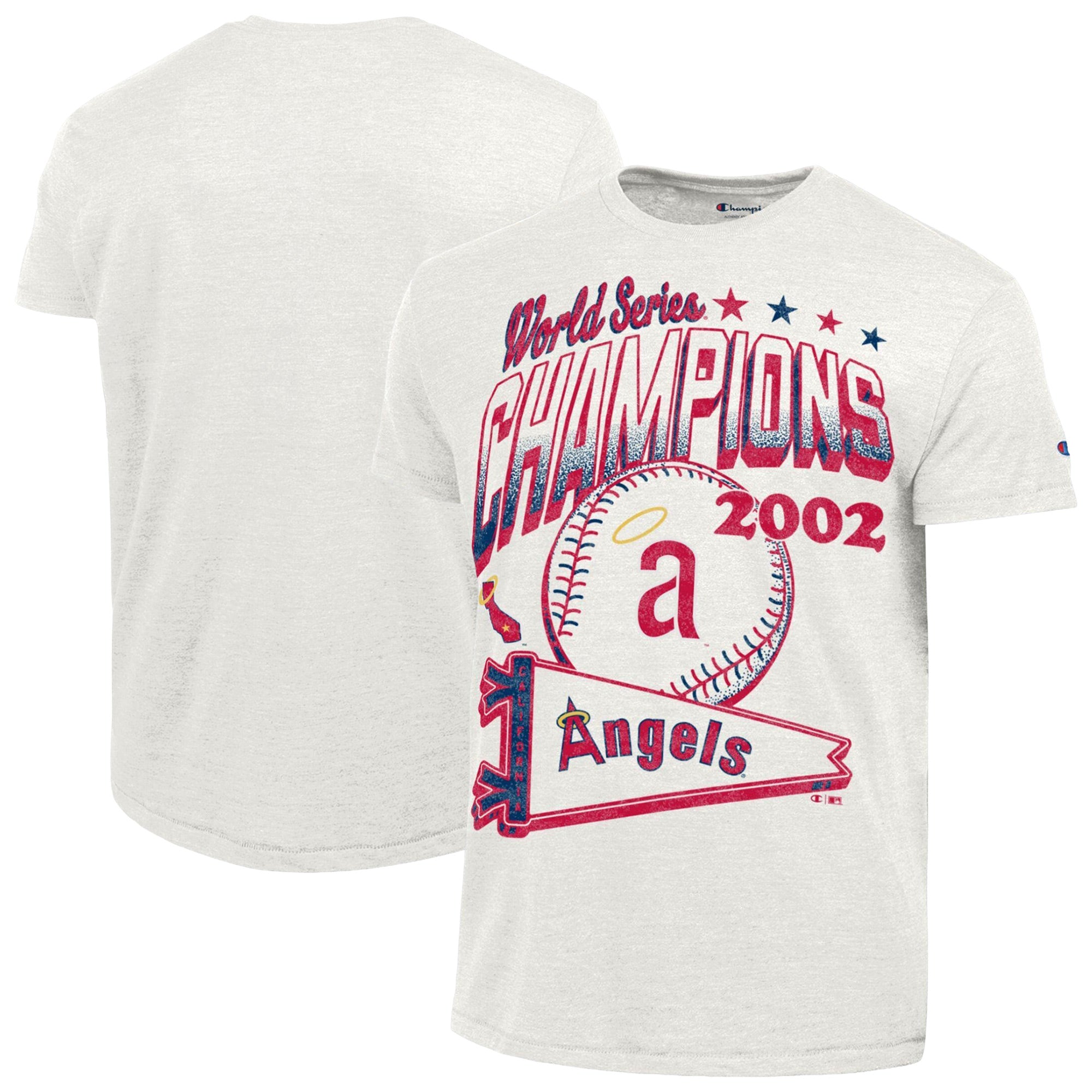 Men's Champion White Los Angeles Angels Winning Tradition Cooperstown Tri-Blend T-Shirt