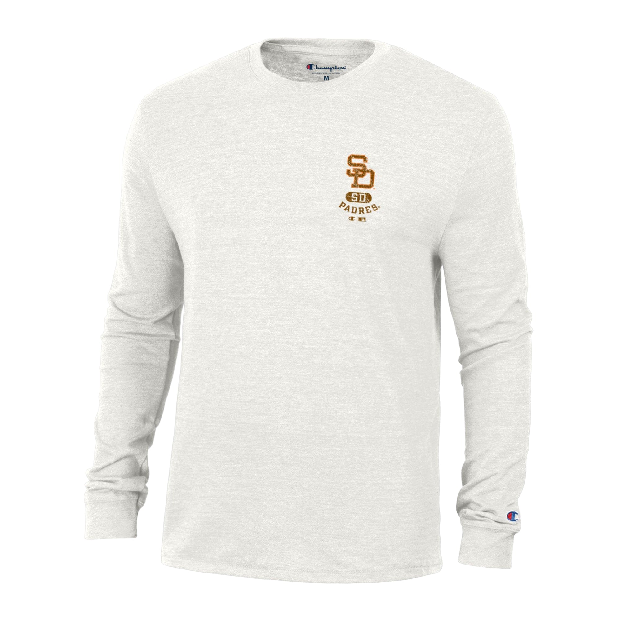 Men's Champion White San Diego Padres Cooperstown Winning Tradition Tri-Blend Long Sleeve T-Shirt