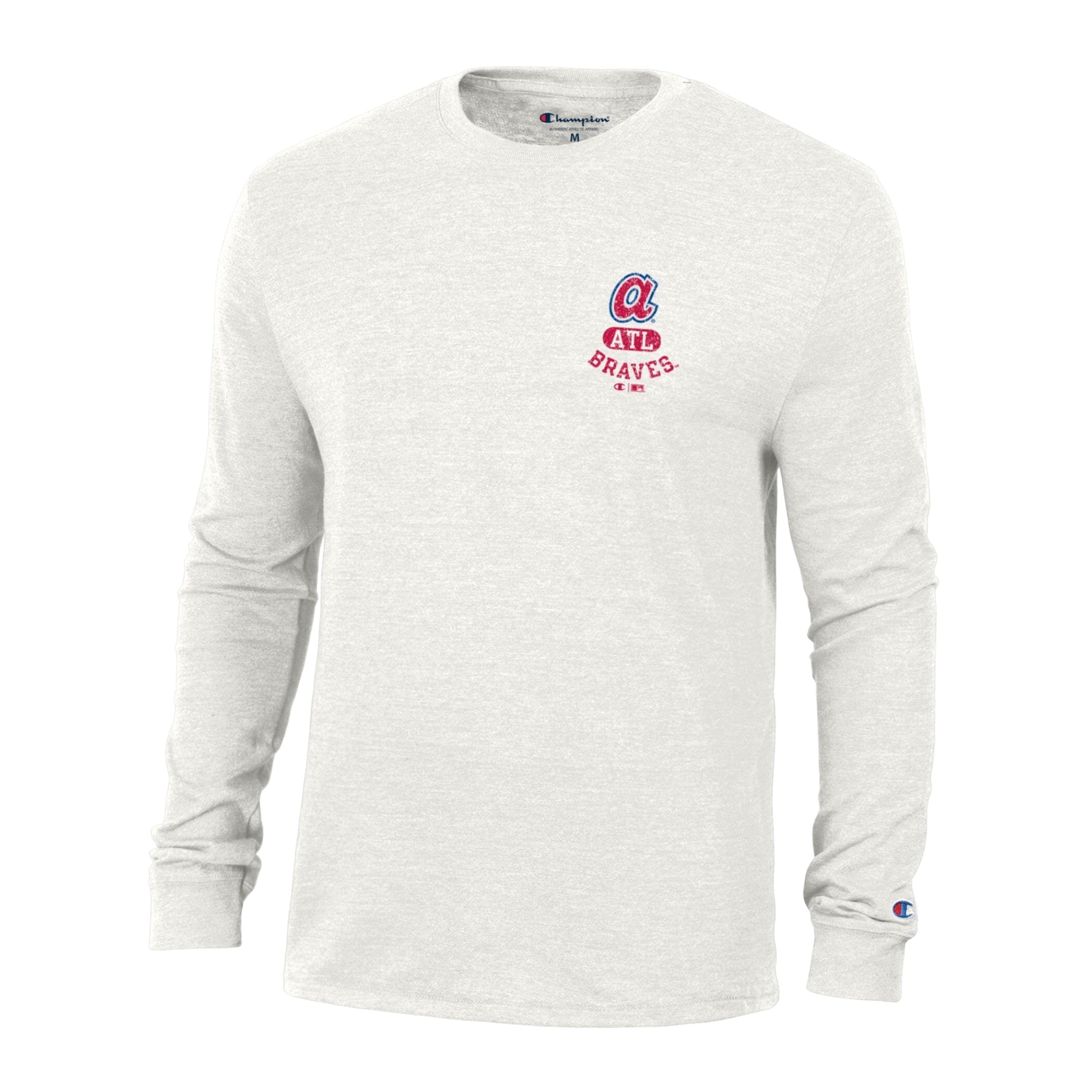 Men's Champion White Atlanta Braves Cooperstown Winning Tradition Tri-Blend Long Sleeve T-Shirt