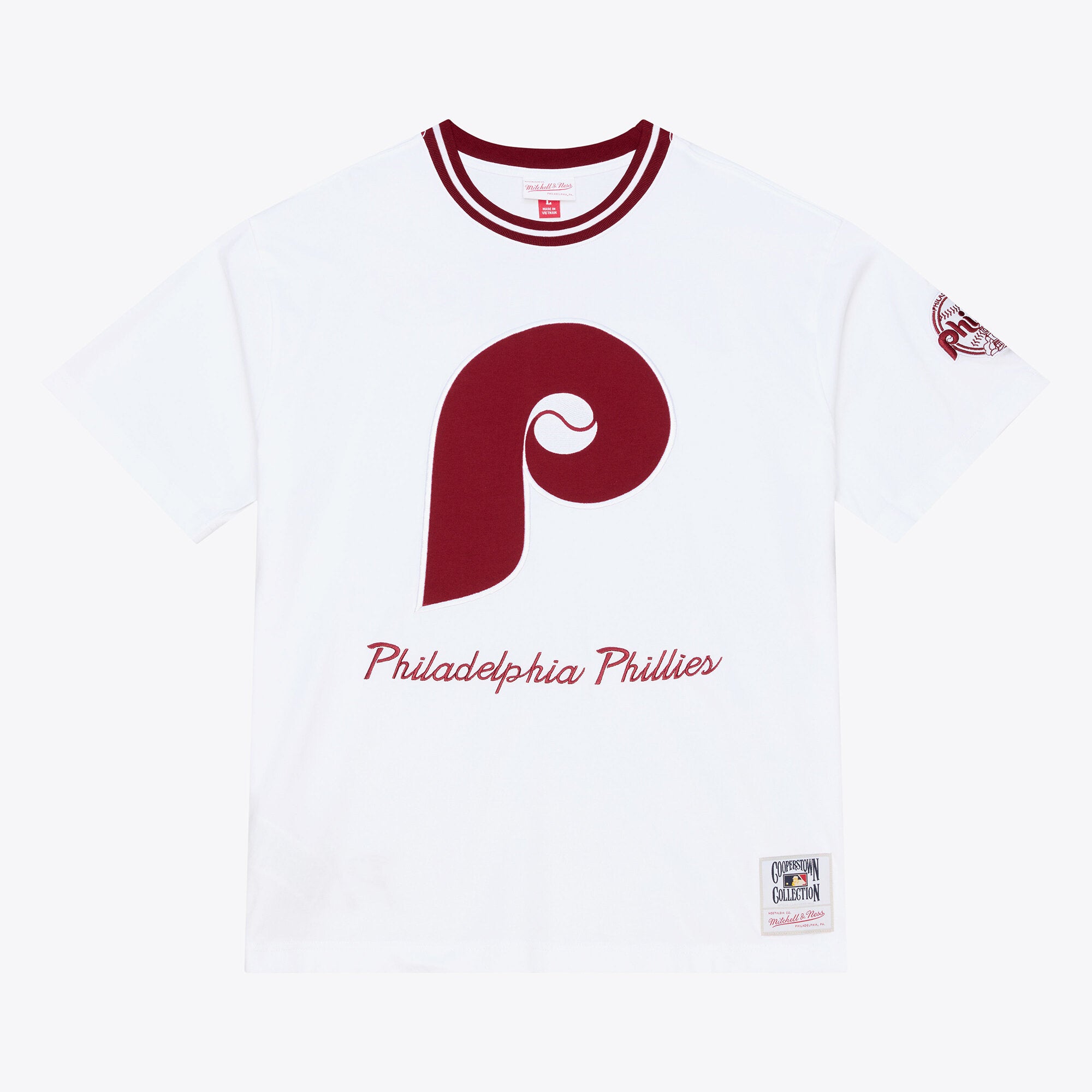 Men's Mitchell & Ness White Philadelphia Phillies Cooperstown Collection Arctic T-Shirt