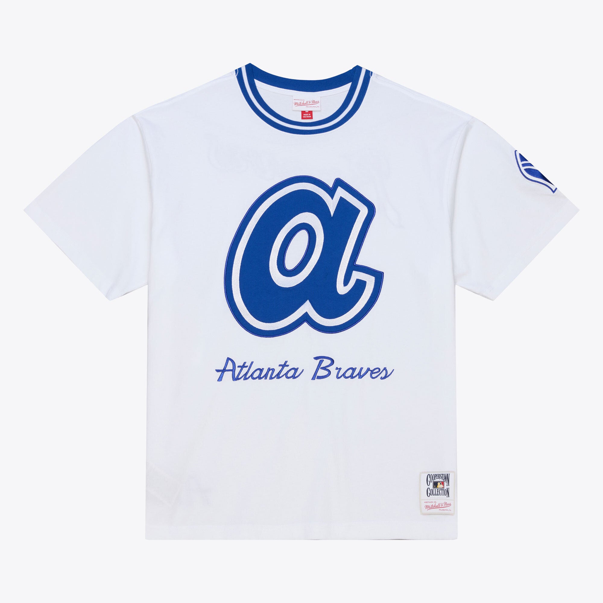 Men's Mitchell & Ness White Atlanta Braves Cooperstown Collection Arctic T-Shirt