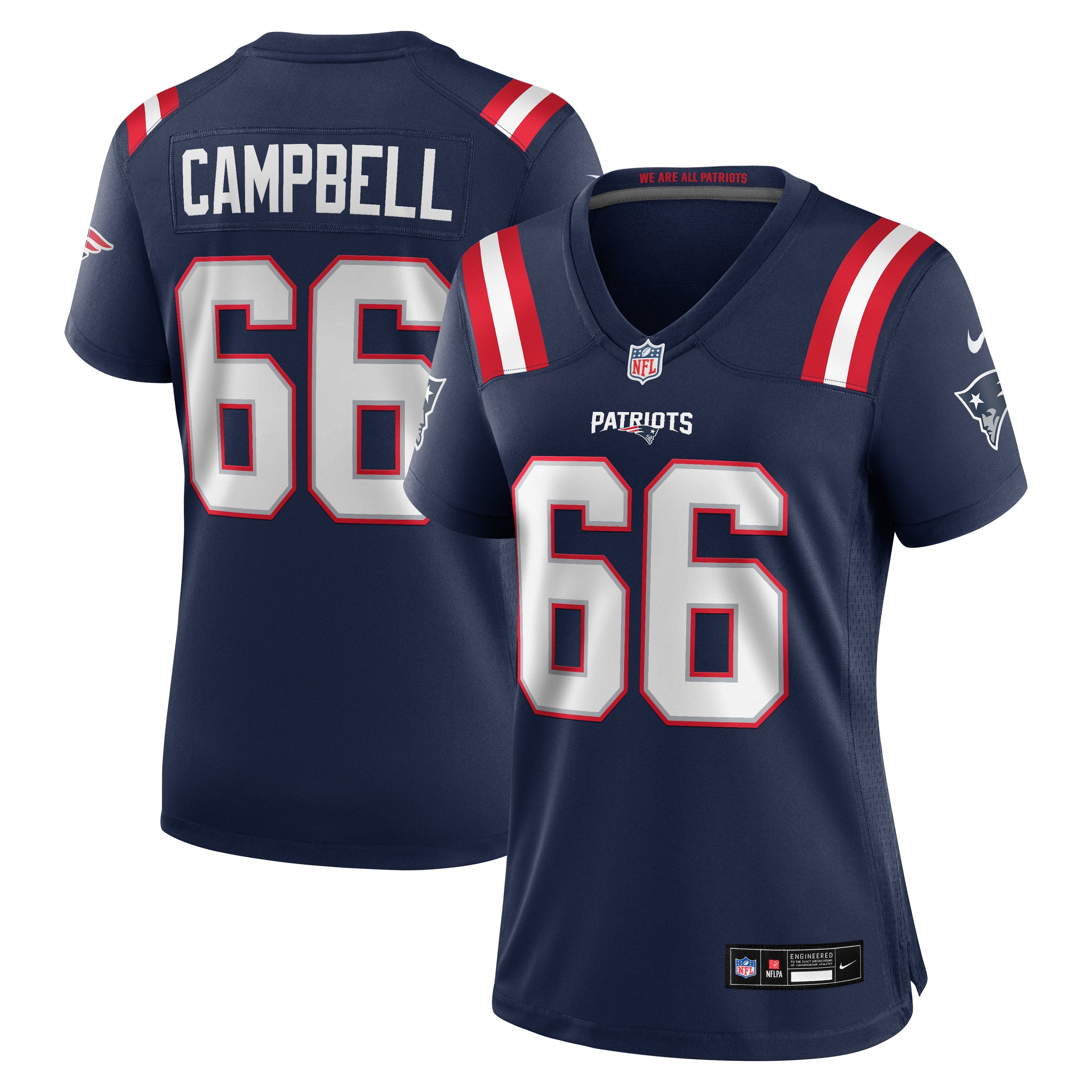 Women's Nike Will Campbell  Navy New England Patriots Team Game Jersey