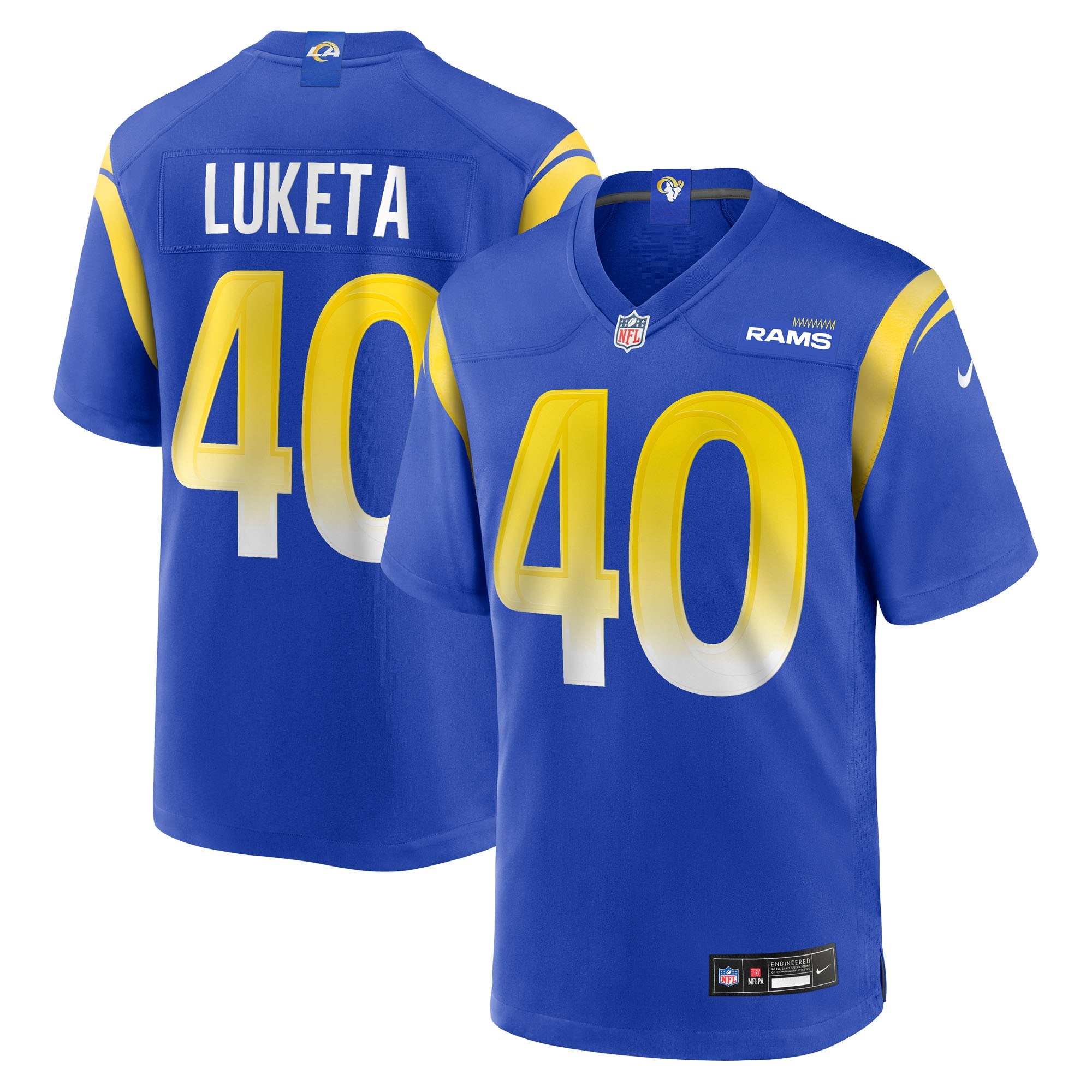 Men's Nike Jesse Luketa  Royal Los Angeles Rams Team Game Jersey