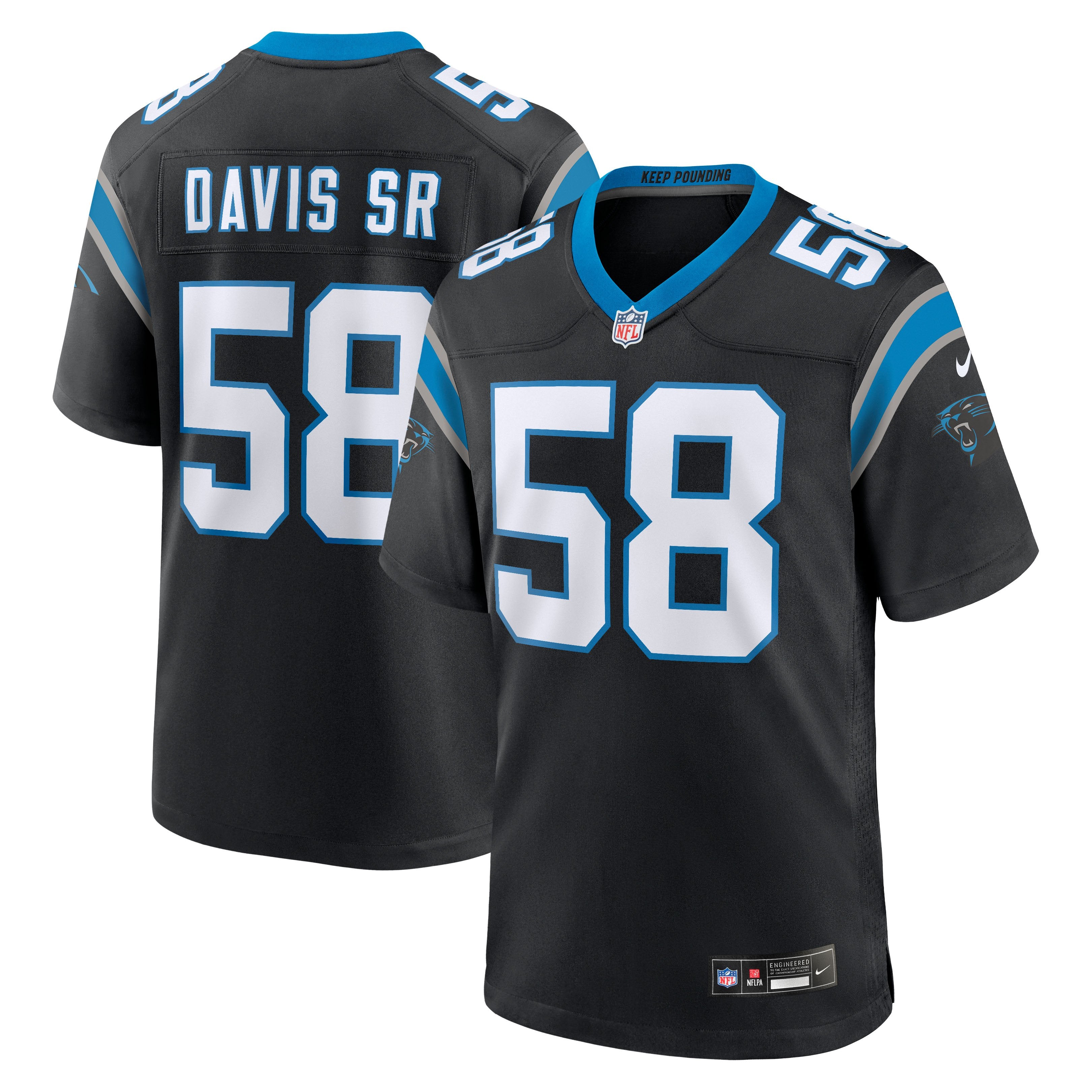 Men's Nike Thomas Davis Sr.  Black Carolina Panthers Team Retired Game Jersey