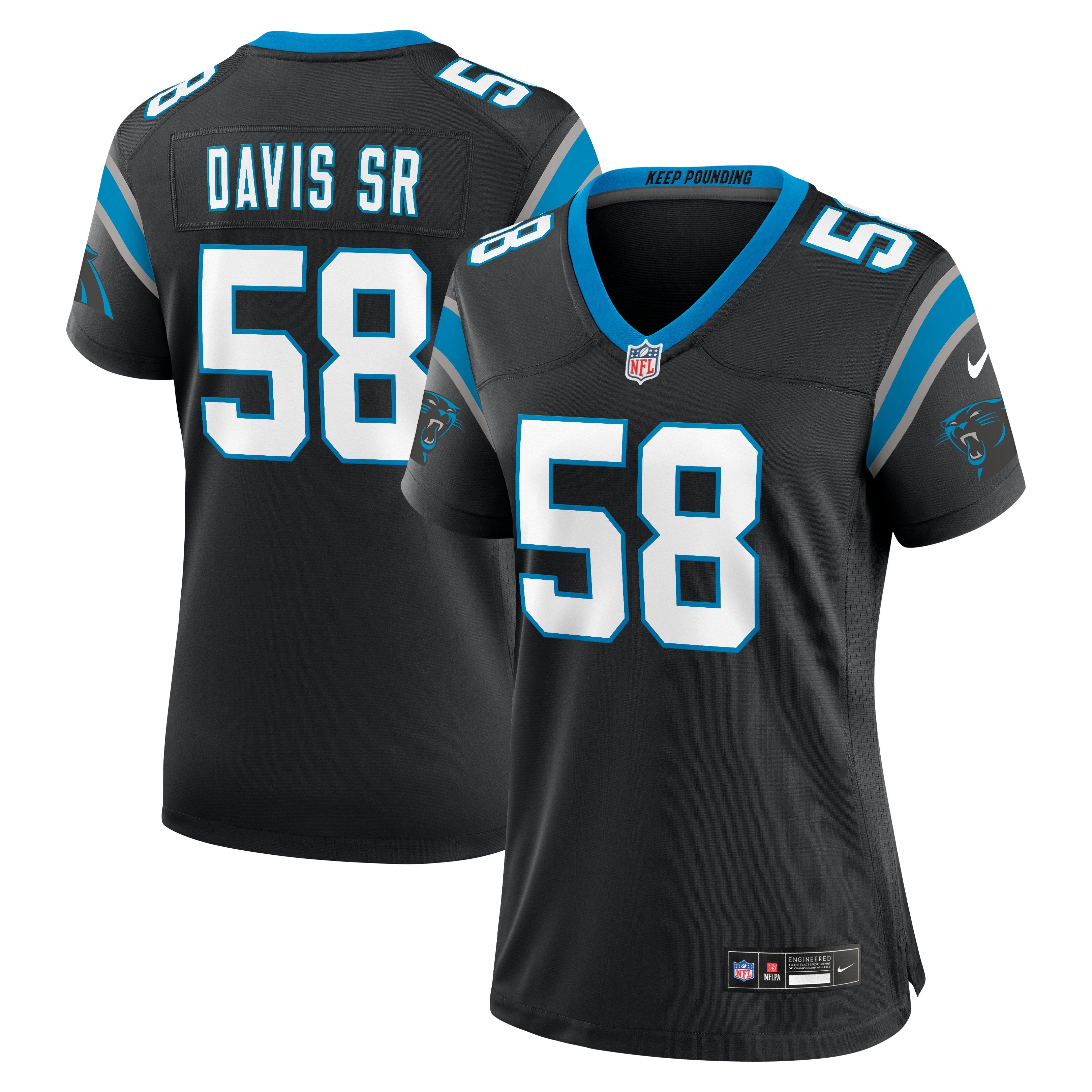 Women's Nike Thomas Davis Sr.  Black Carolina Panthers Team Retired Game Jersey