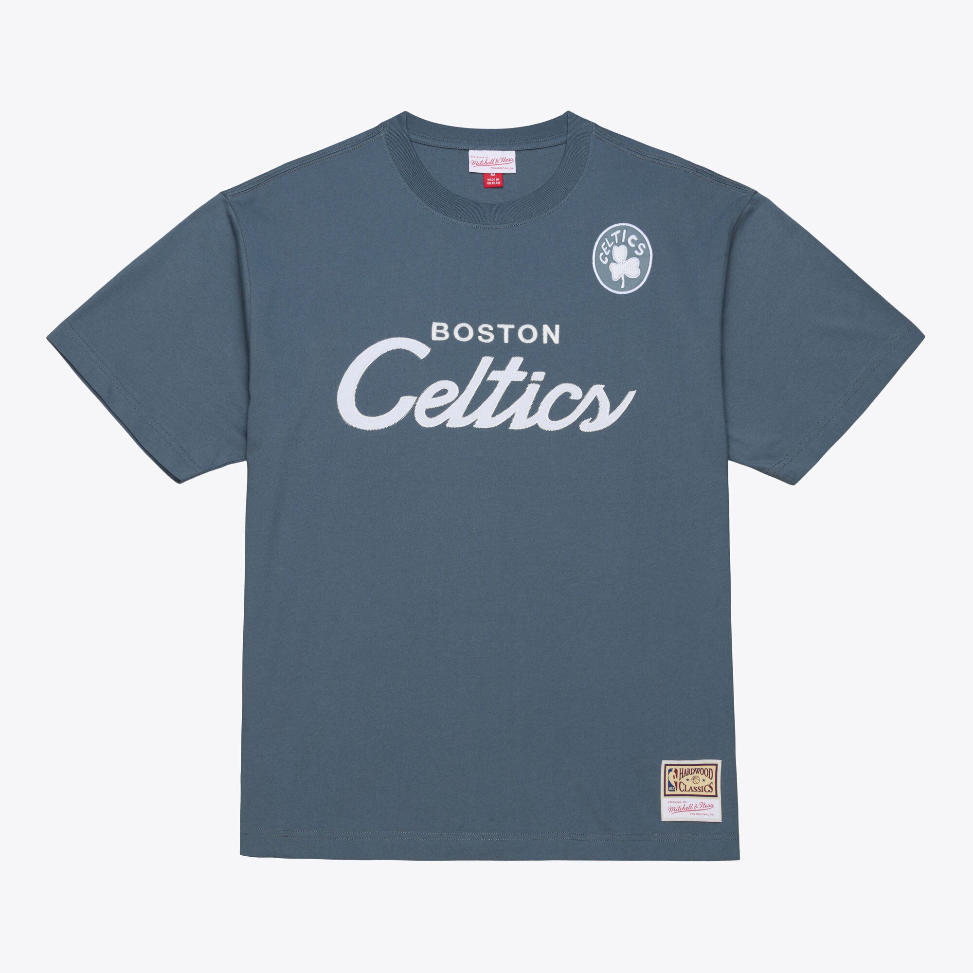 Men's Mitchell & Ness  Blue Boston Celtics Thunderstorm T-Shirt