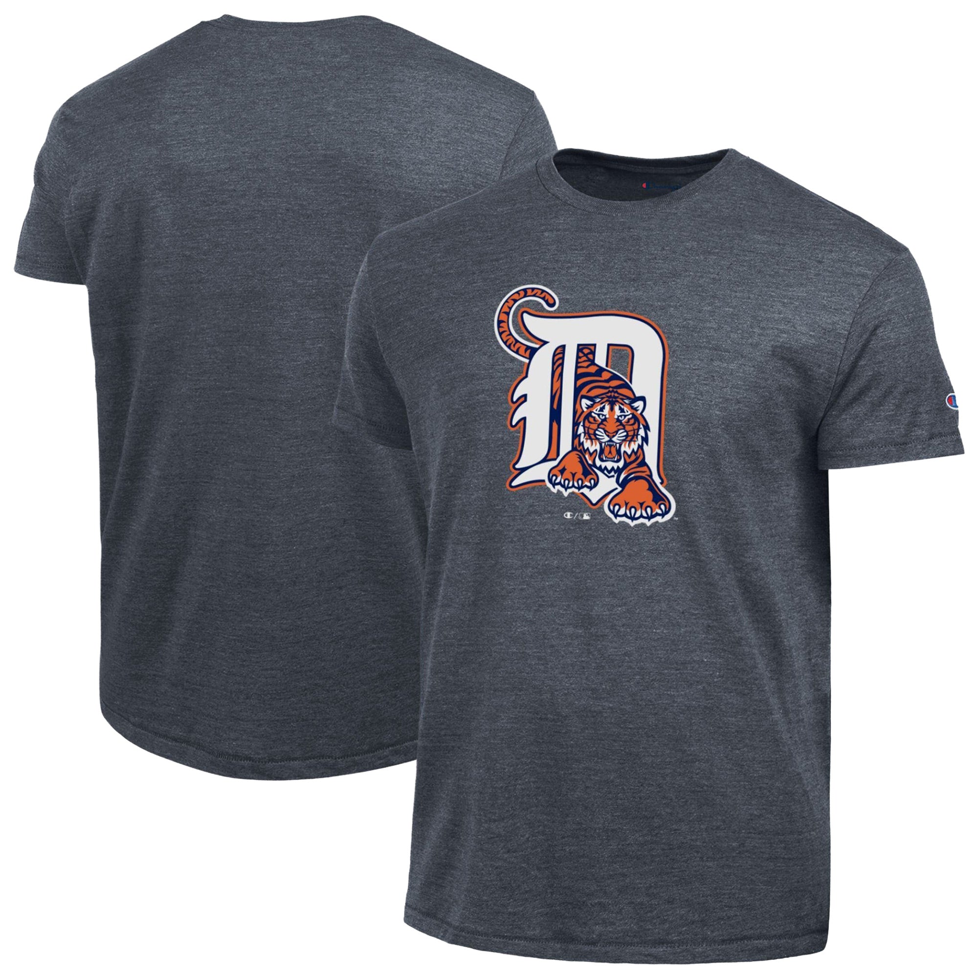 Men's Champion Navy Detroit Tigers Cooperstown Logo Tri-Blend T-Shirt