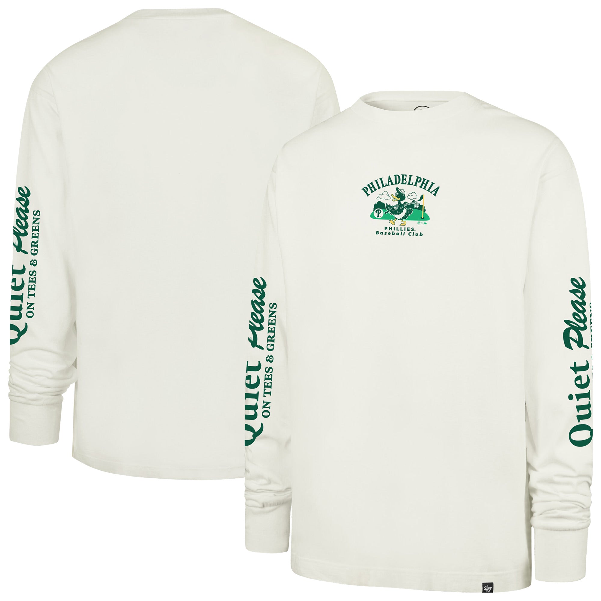 Men's '47 Cream Philadelphia Phillies Quiet Please Foundation Long Sleeve T-Shirt