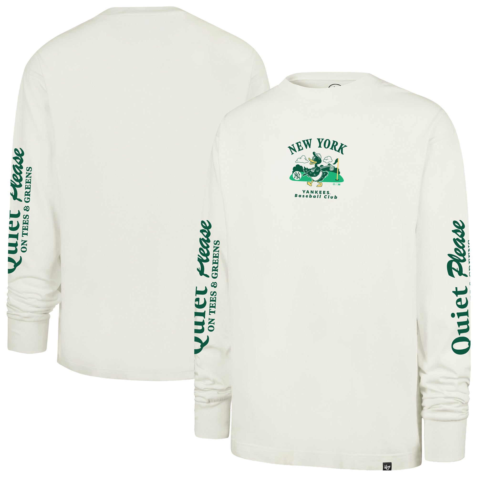 Men's '47 Cream New York Yankees Quiet Please Foundation Long Sleeve T-Shirt