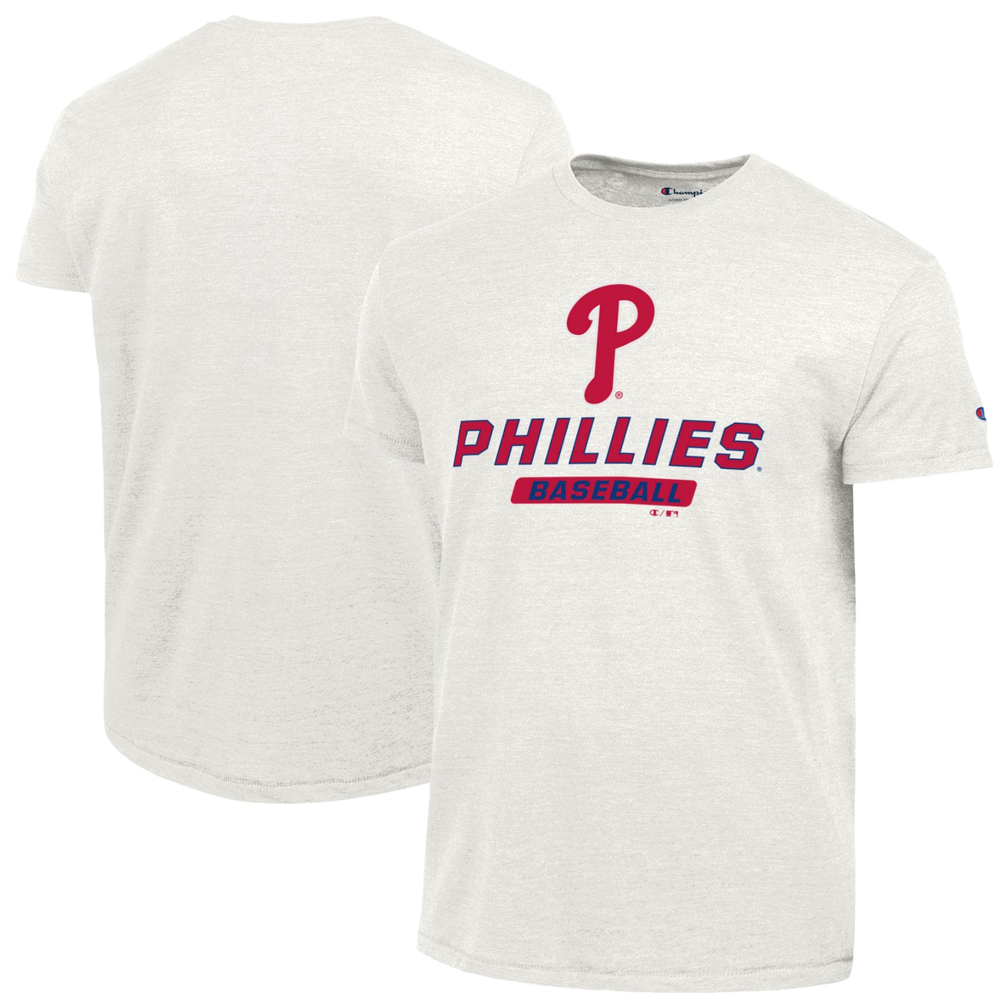 Men's Champion White Philadelphia Phillies Ultimate Tri-blend T-Shirt