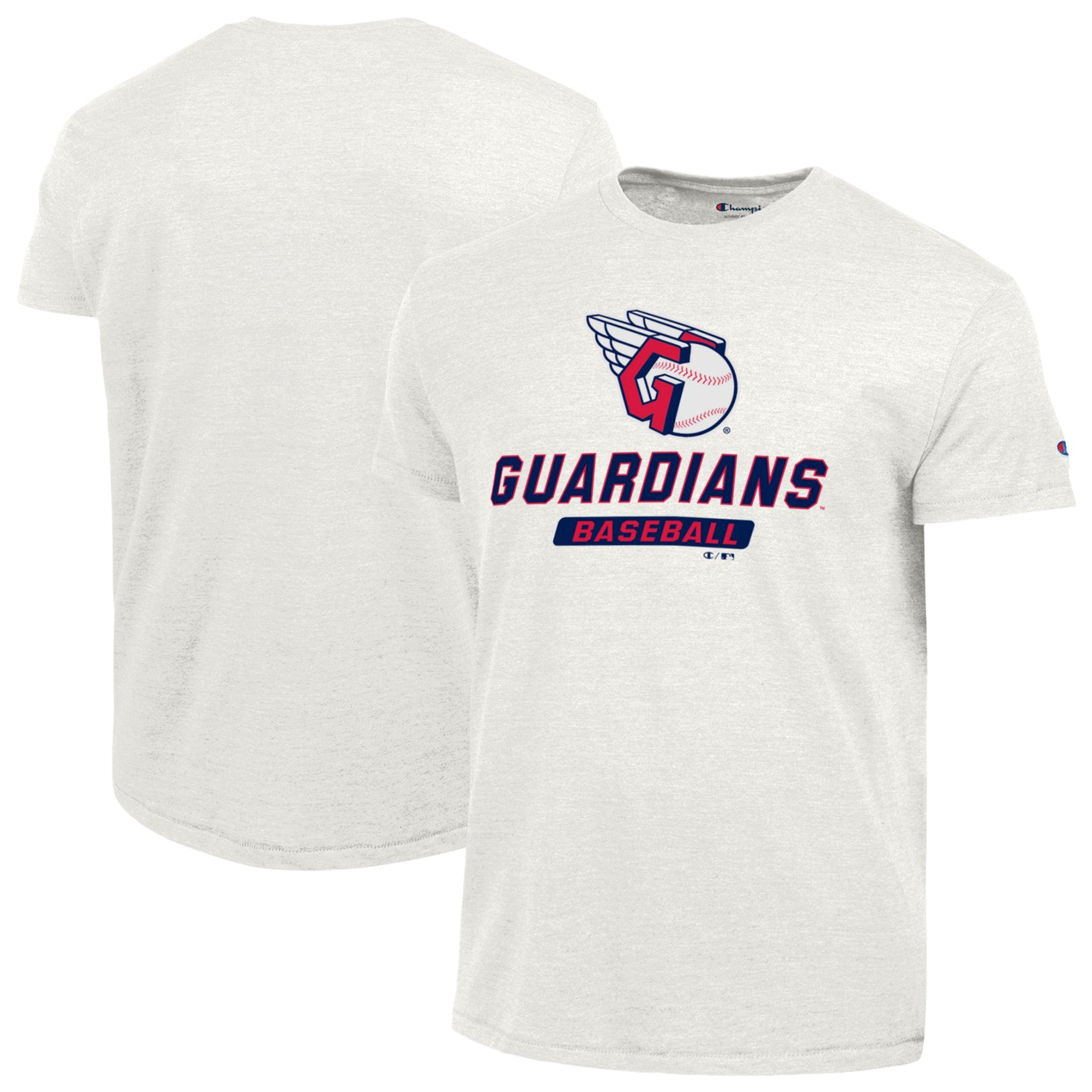 Men's Champion White Cleveland Guardians Ultimate Tri-blend T-Shirt
