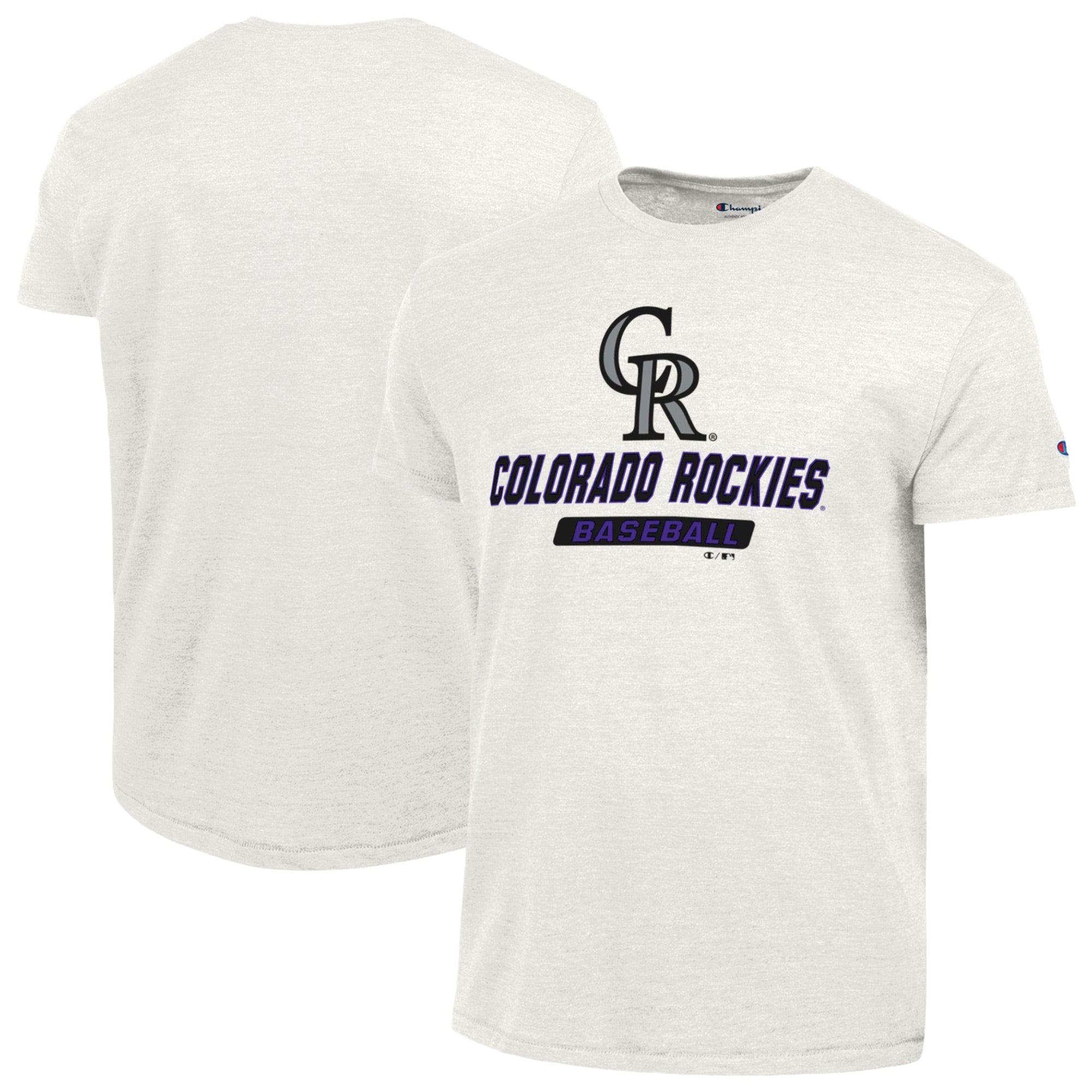 Men's Champion White Colorado Rockies Ultimate Tri-blend T-Shirt