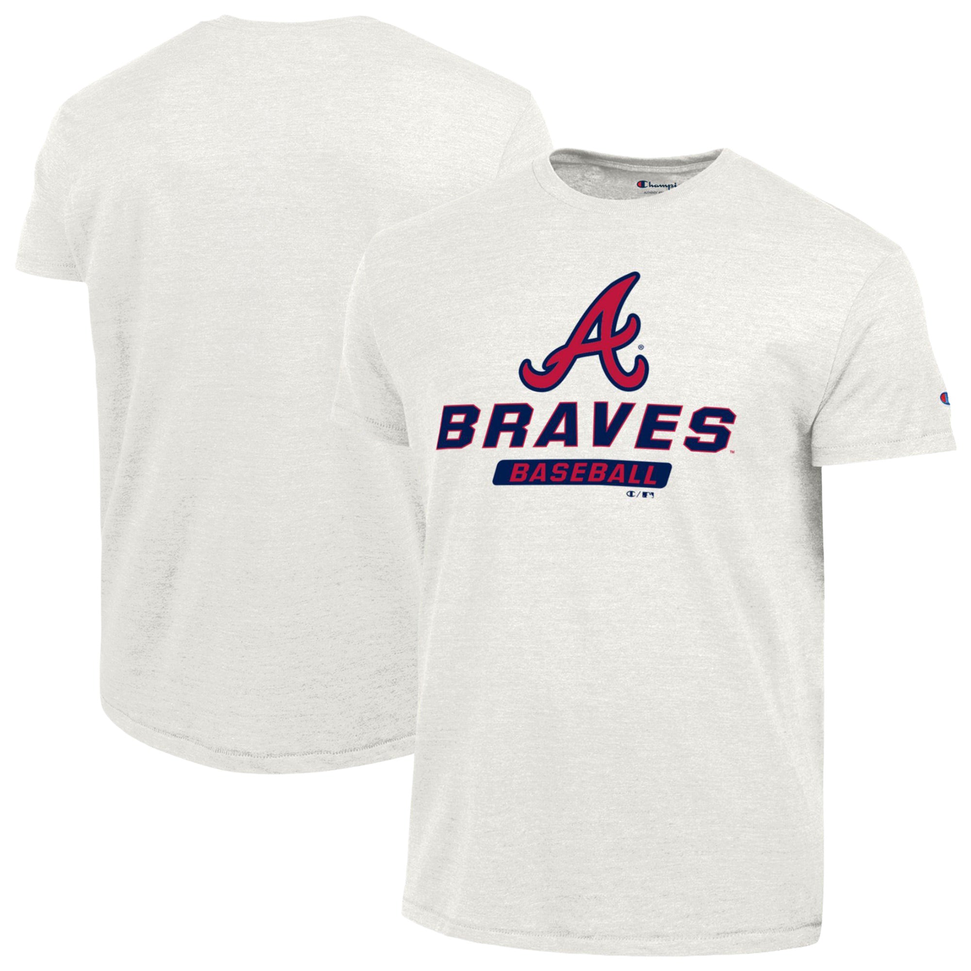 Men's Champion White Atlanta Braves Ultimate Tri-blend T-Shirt