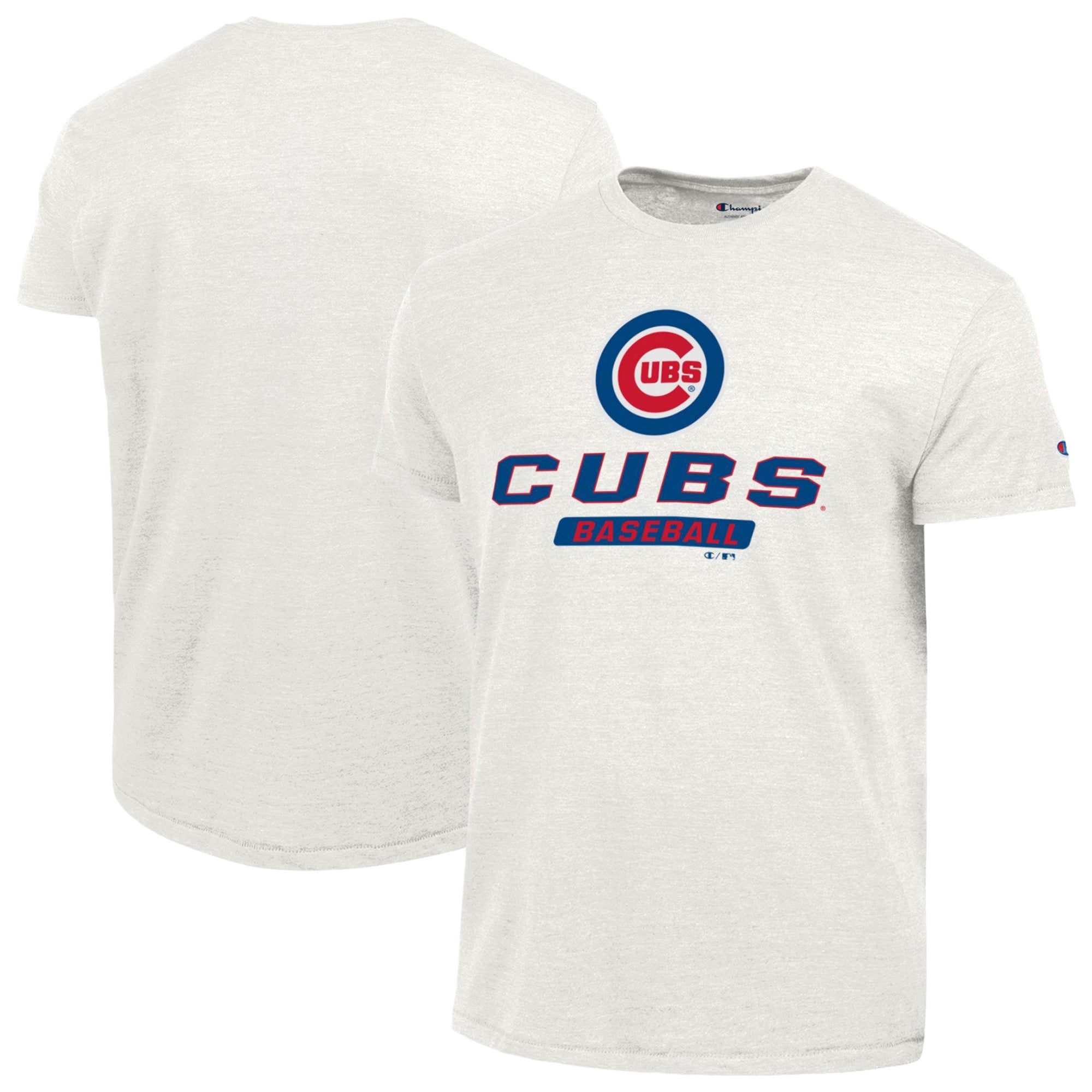 Men's Champion White Chicago Cubs Ultimate Tri-blend T-Shirt
