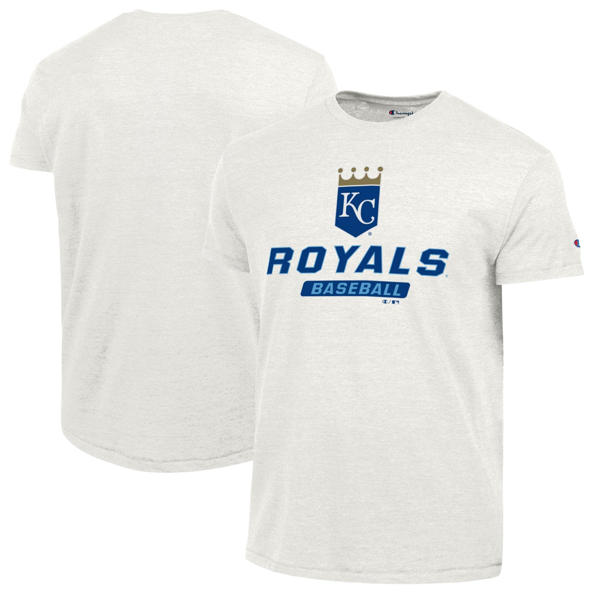 Men's Champion White Kansas City Royals Ultimate Tri-blend T-Shirt