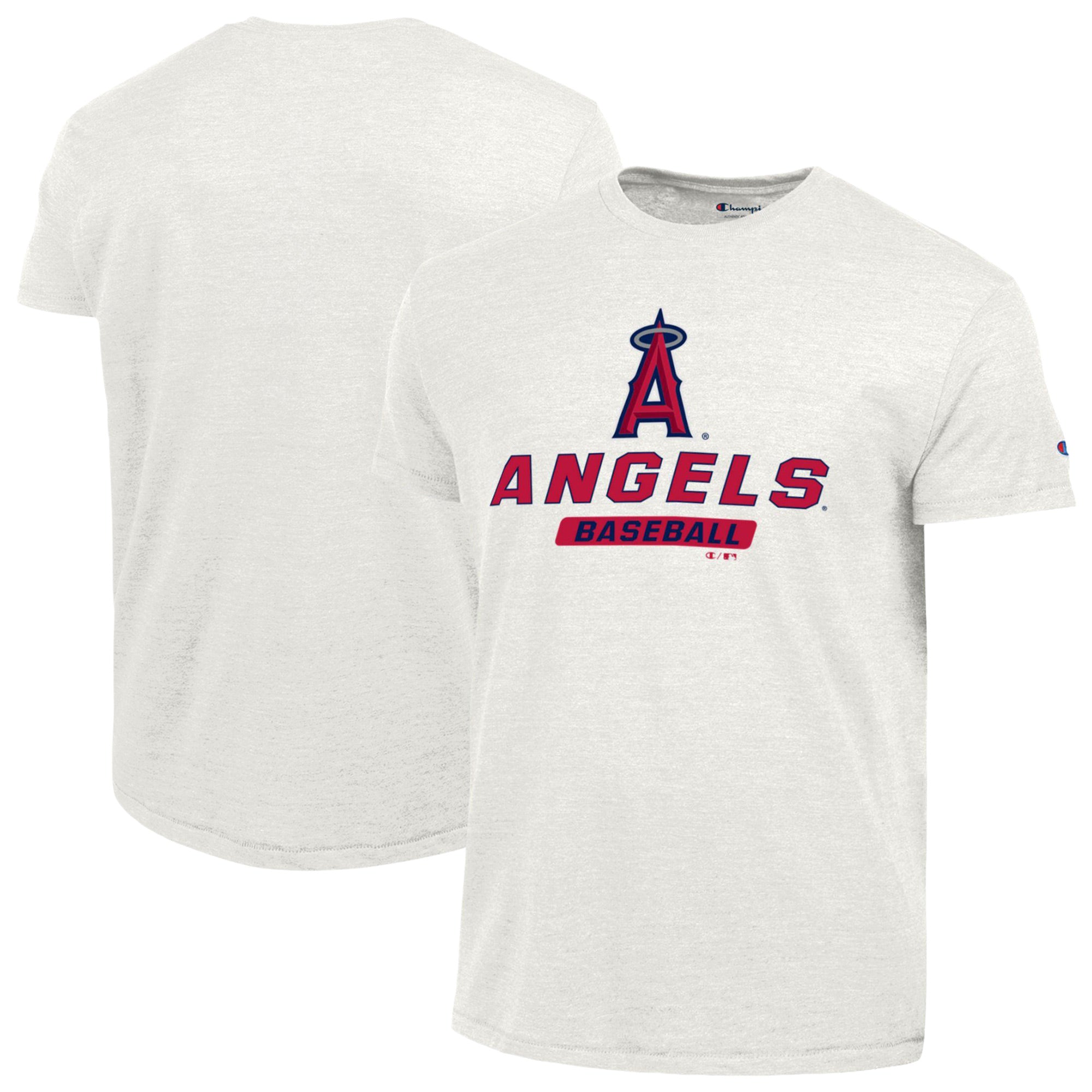 Men's Champion White Los Angeles Angels Ultimate Tri-blend T-Shirt